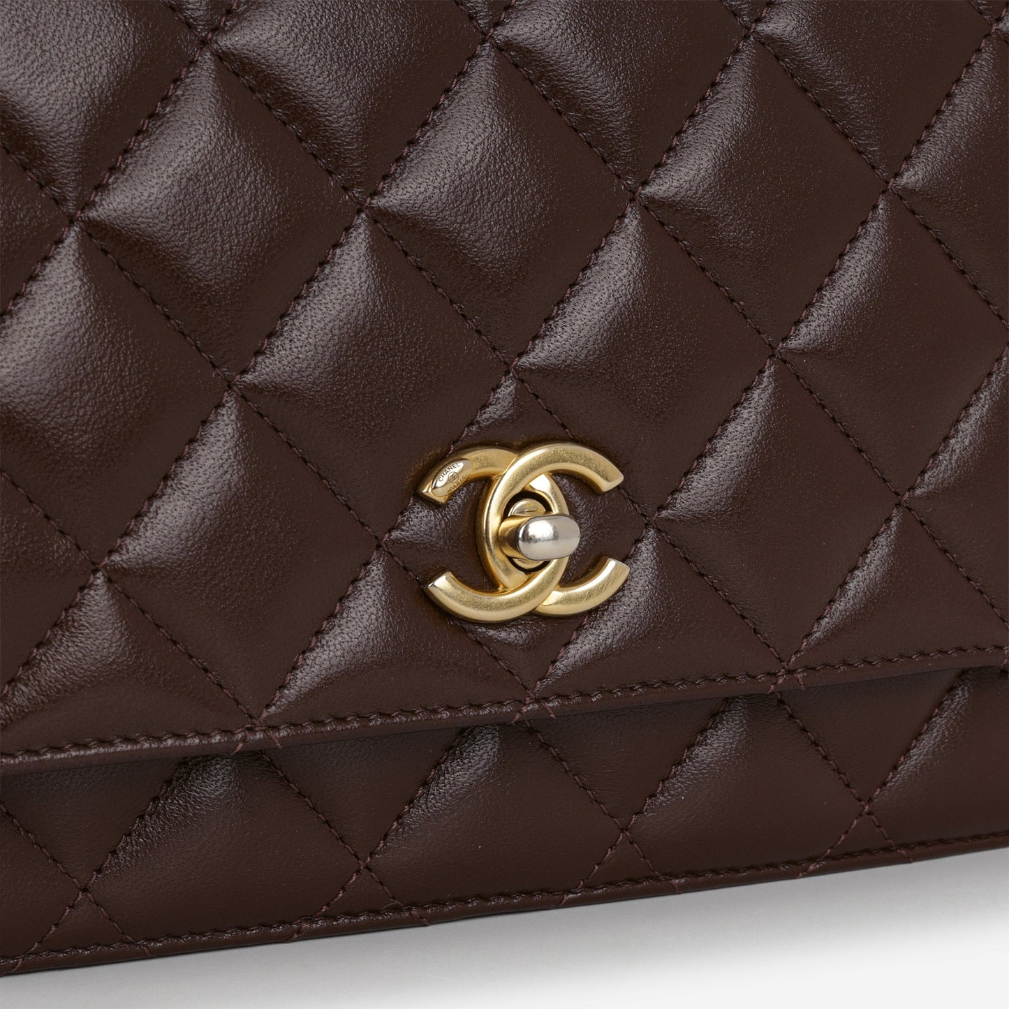 Chanel Pearl Crush Wallet On Chain - Brown Lambskin | Gold Hardware