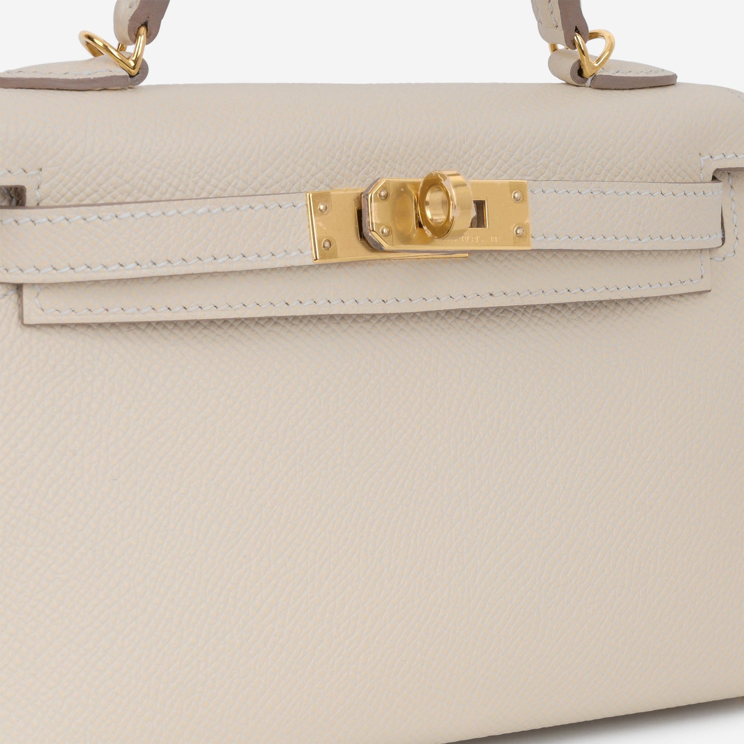Hermès HSS Mini Kelly - Craie Epsom / Gold Interior | Gold Hardware