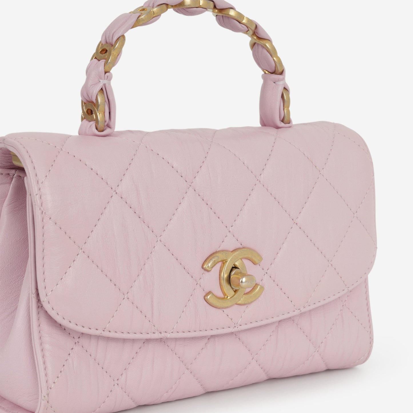 Chanel CC Link Top Handle - Pink Lambskin | Gold Hardware