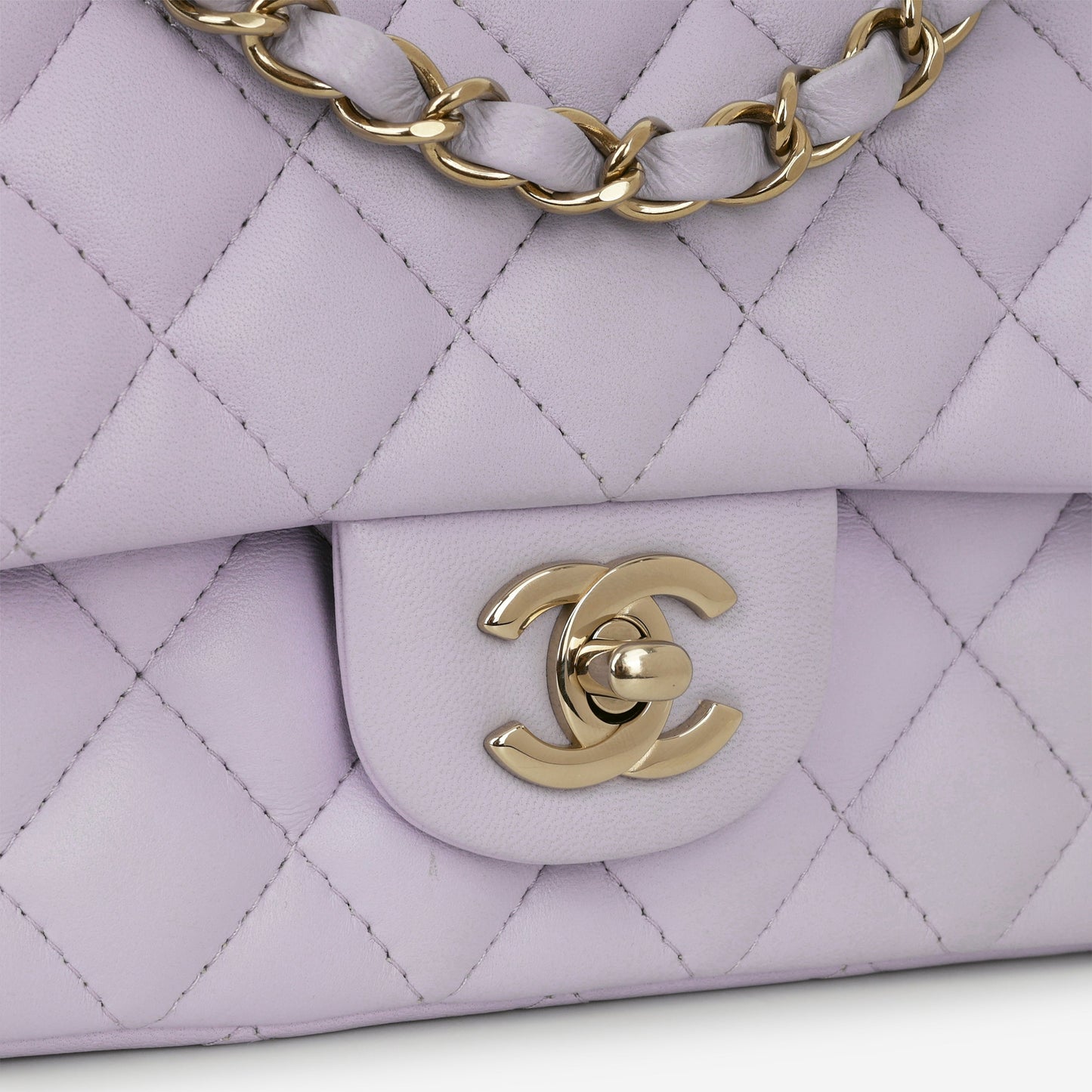 Chanel Mini Rectangular - Lilac Lambskin | Champagne Gold Hardware