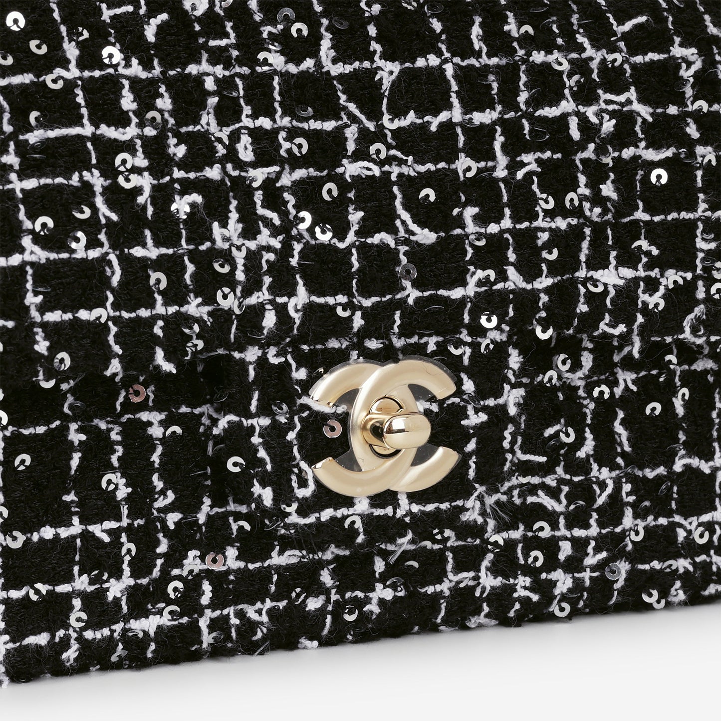 Chanel Mini Top Handle Flap - Black / White Tweed | Gold Hardware
