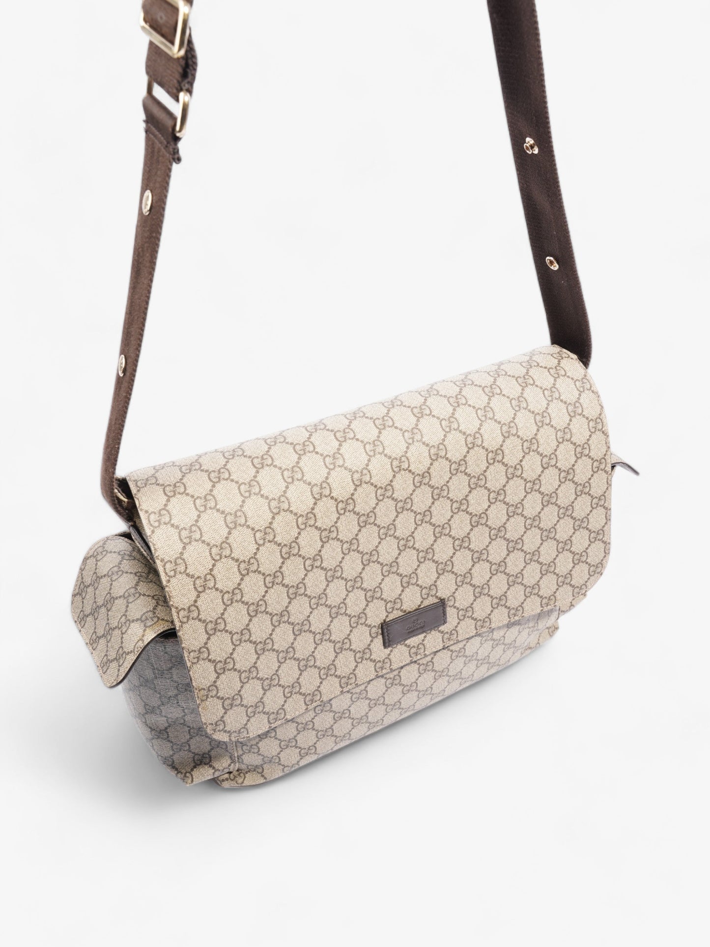 Gucci Baby Changing Bag Beige And Ebony GG Supreme Coated Canvas