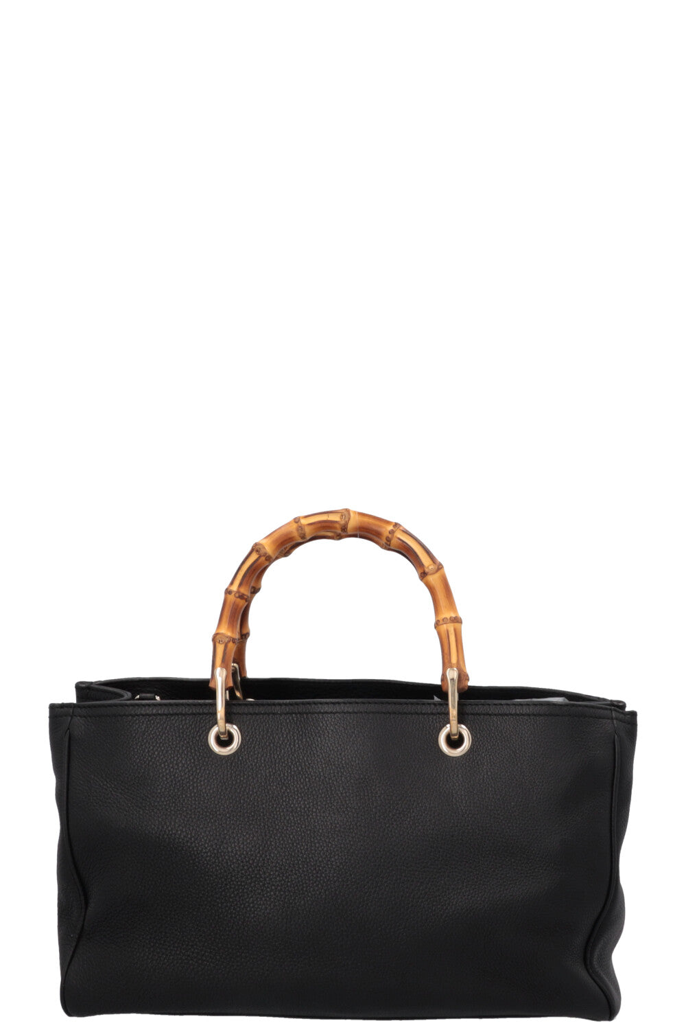 GUCCI 2 Way Bamboo Top Handle Bag Black