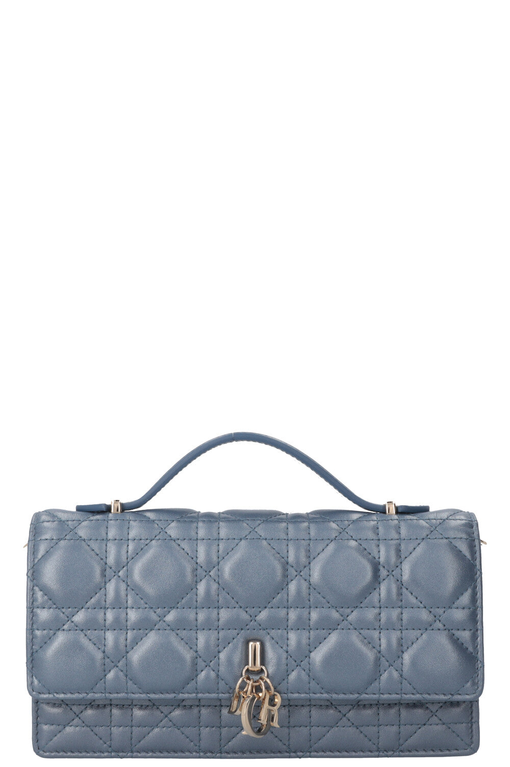 CHRISTIAN DIOR My Dior Top Handle Bag Cannage Pearl Blue