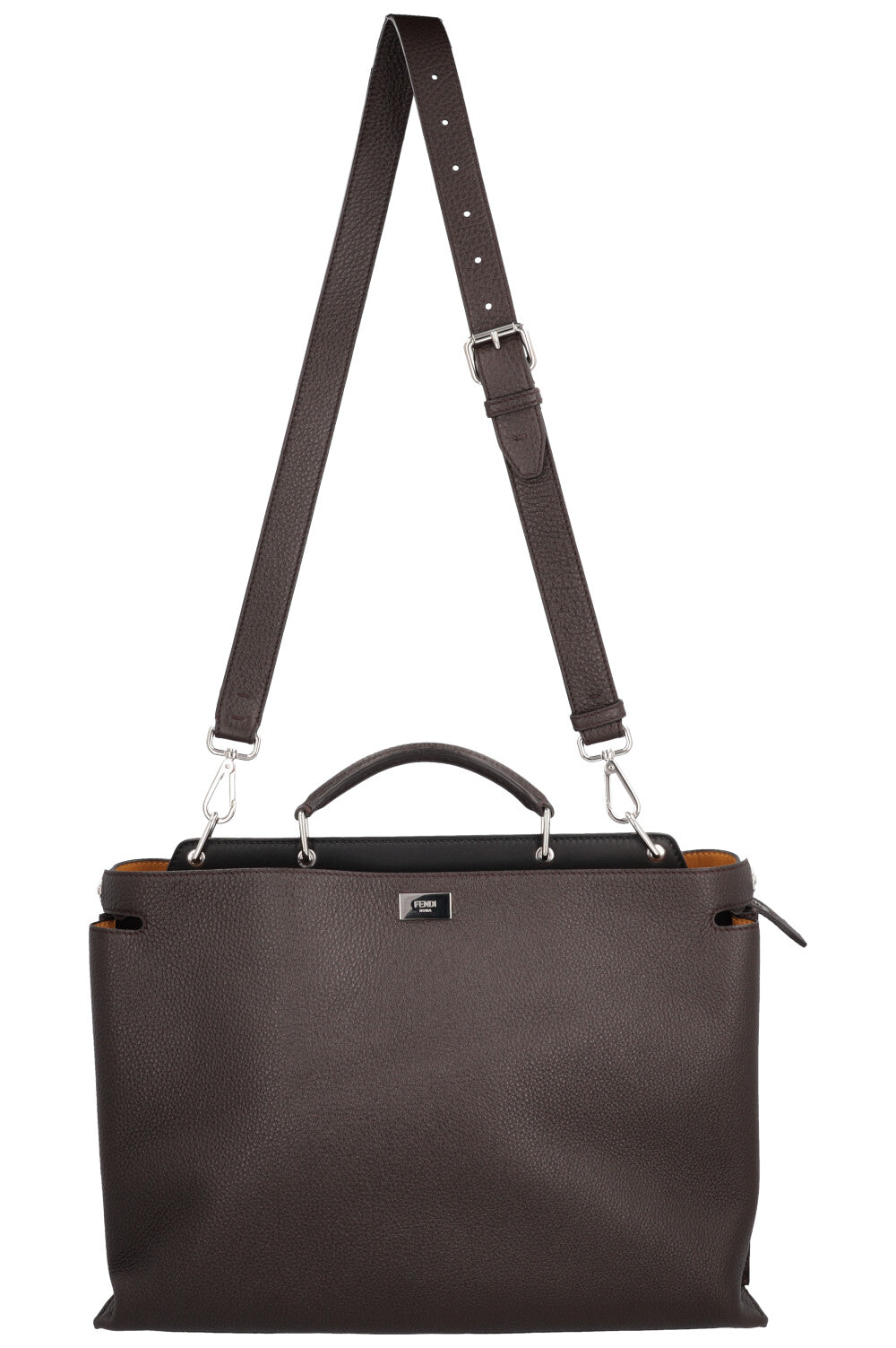 FENDI Large Peekaboo Leather Brown Zucca