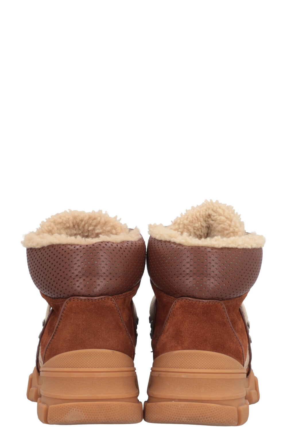 GUCCI Shearling Flashtrek High Top Boots Canvas