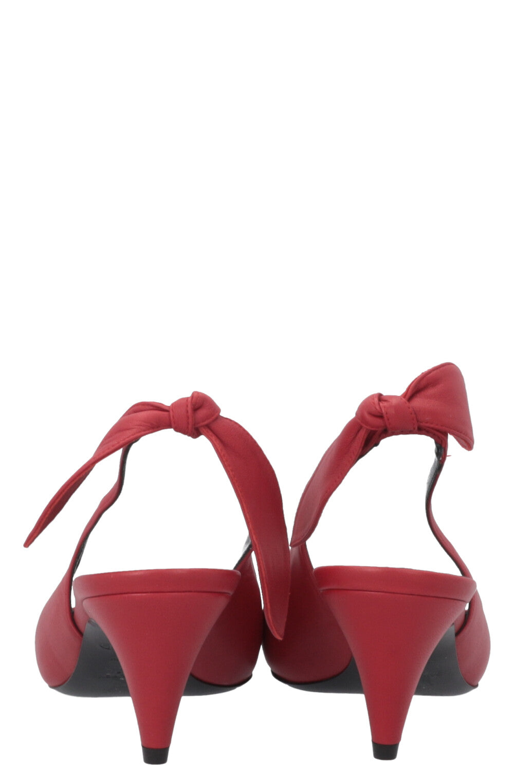 SAINT LAURENT Charlotte 55 Bow Slingback Red