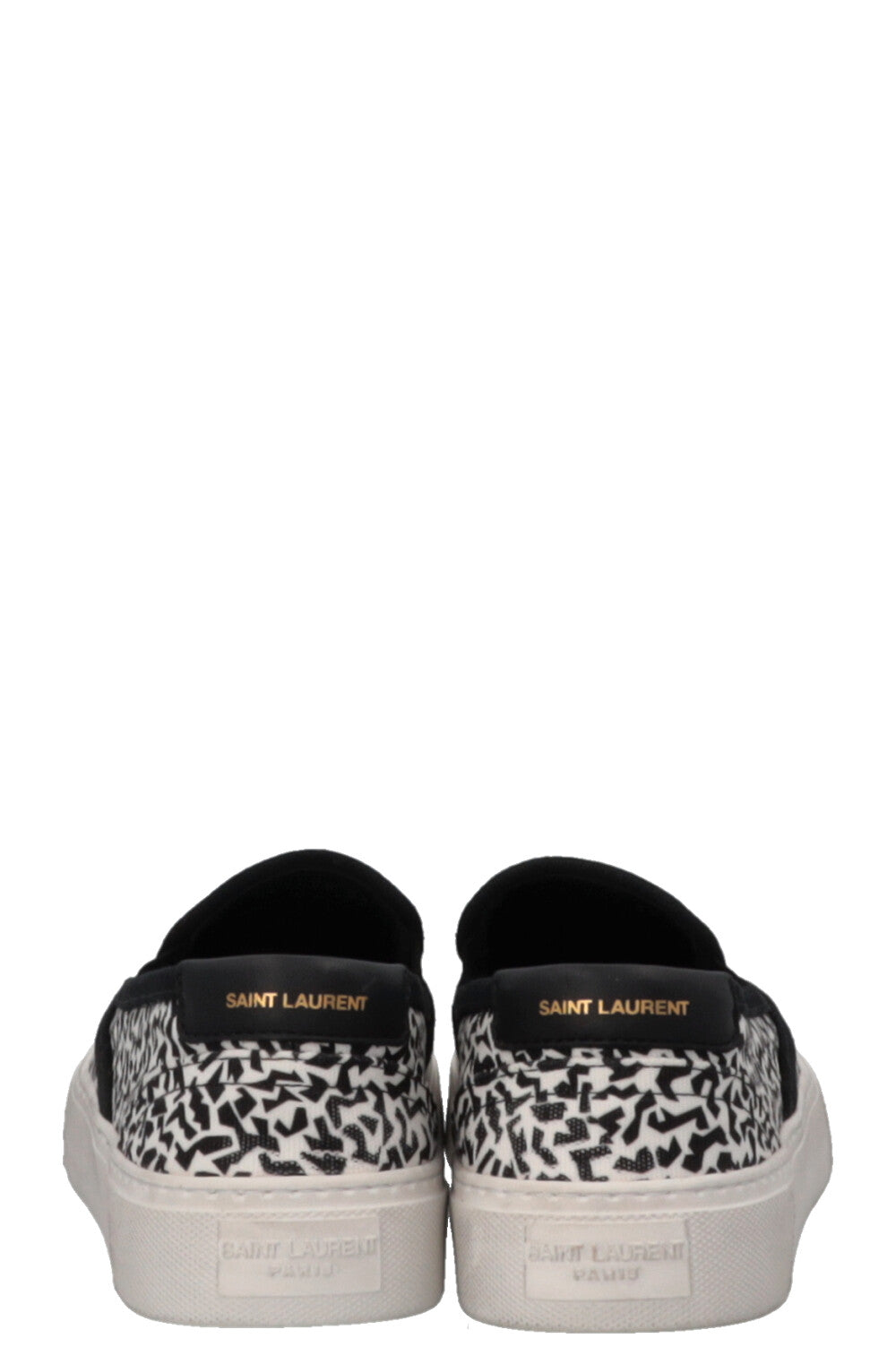 SAINT LAURENT Slip On Flats White Canvas