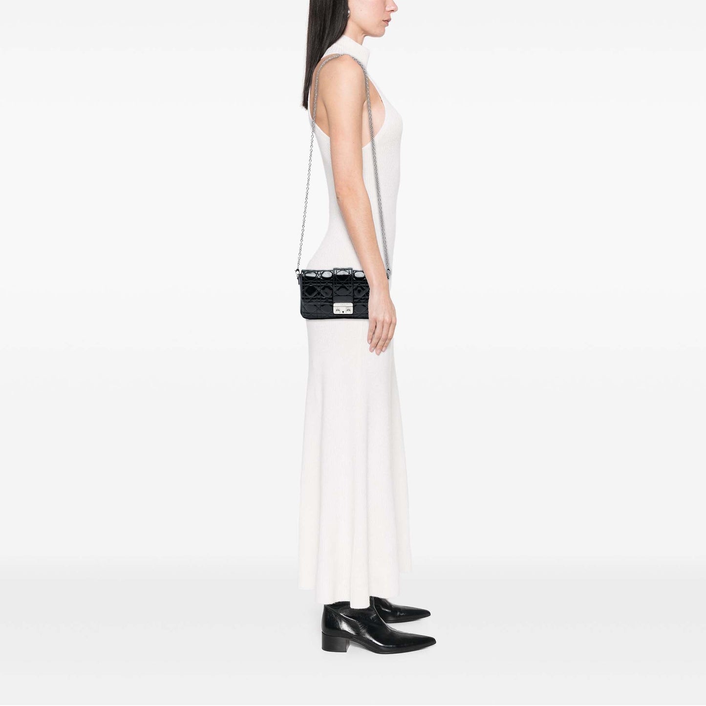 Black Dior Patent Cannage Miss Dior Promenade Crossbody