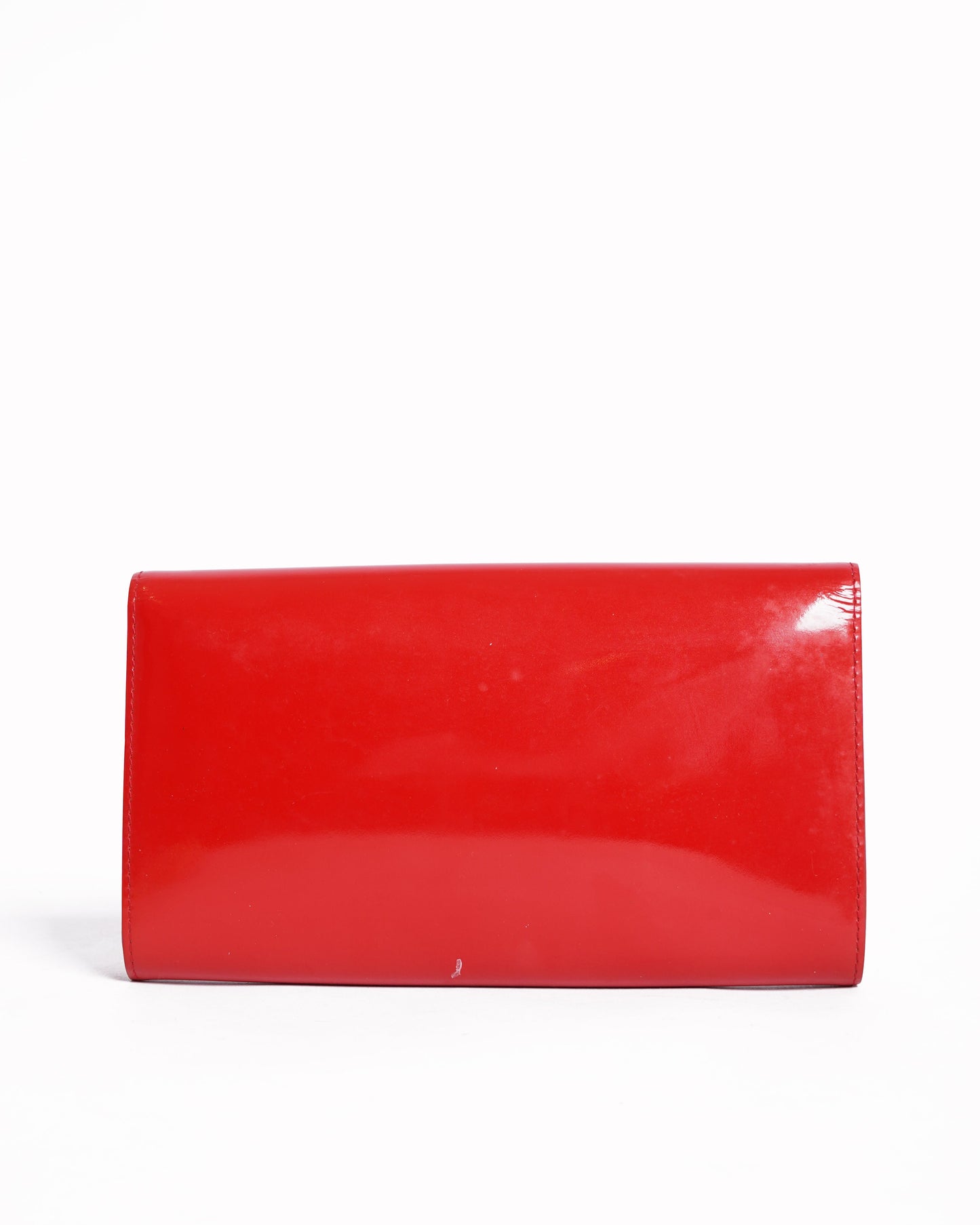 Louis vuitton red louise mm patent leather clutch