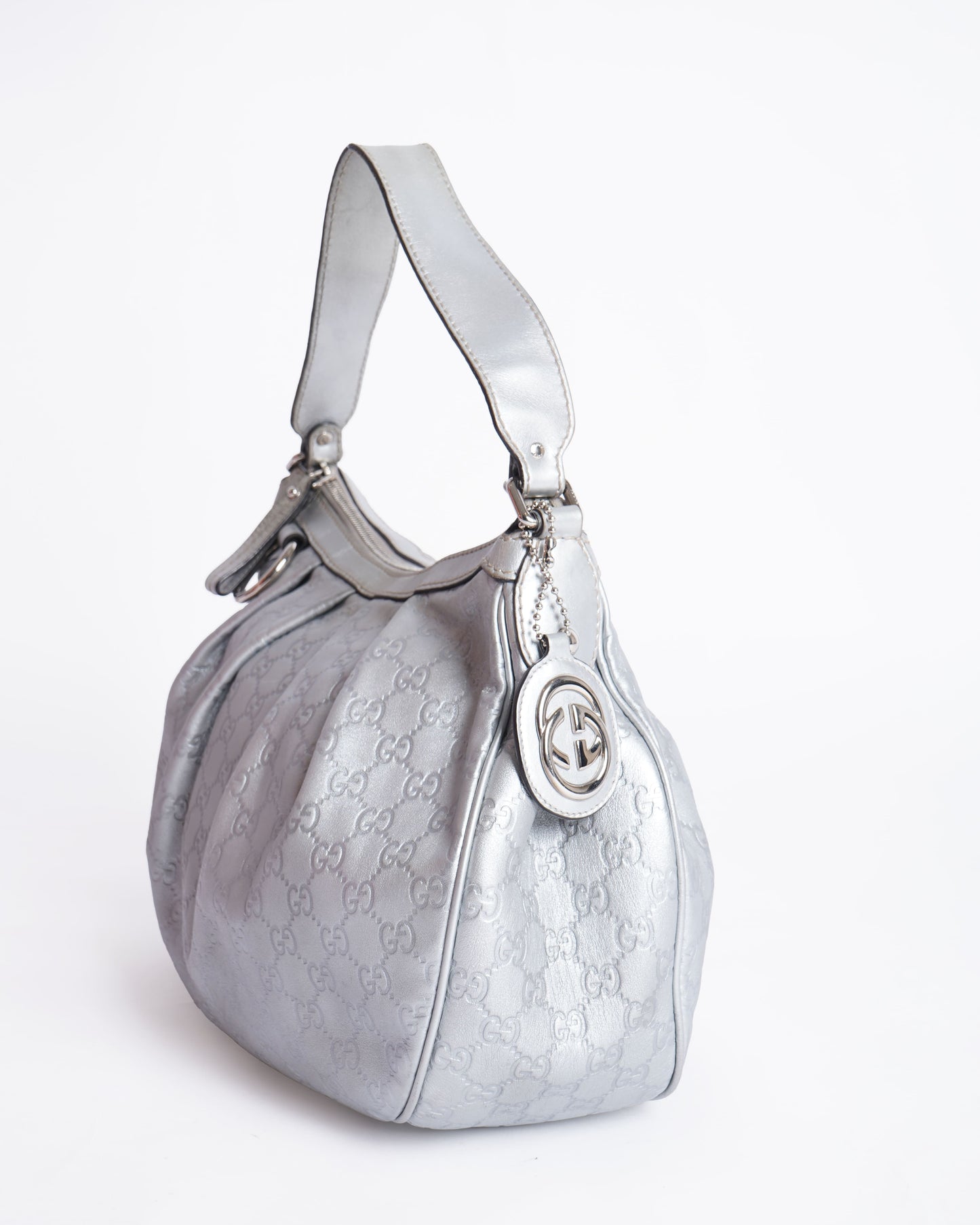 Gucci Lou Monogram Leather Top Handle Shoulder Bag