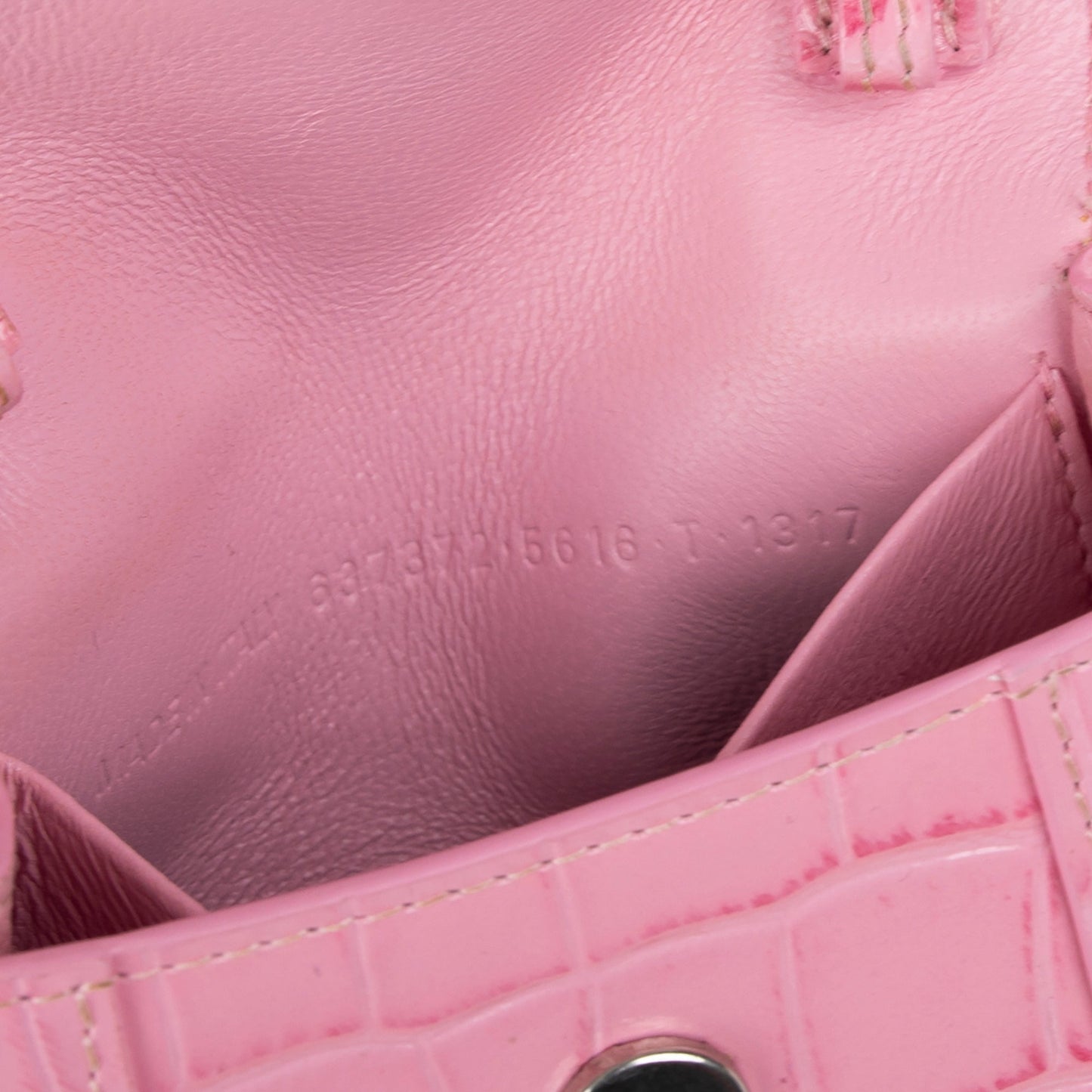 Balenciaga Croc-Embossed Mini Hourglass Bag