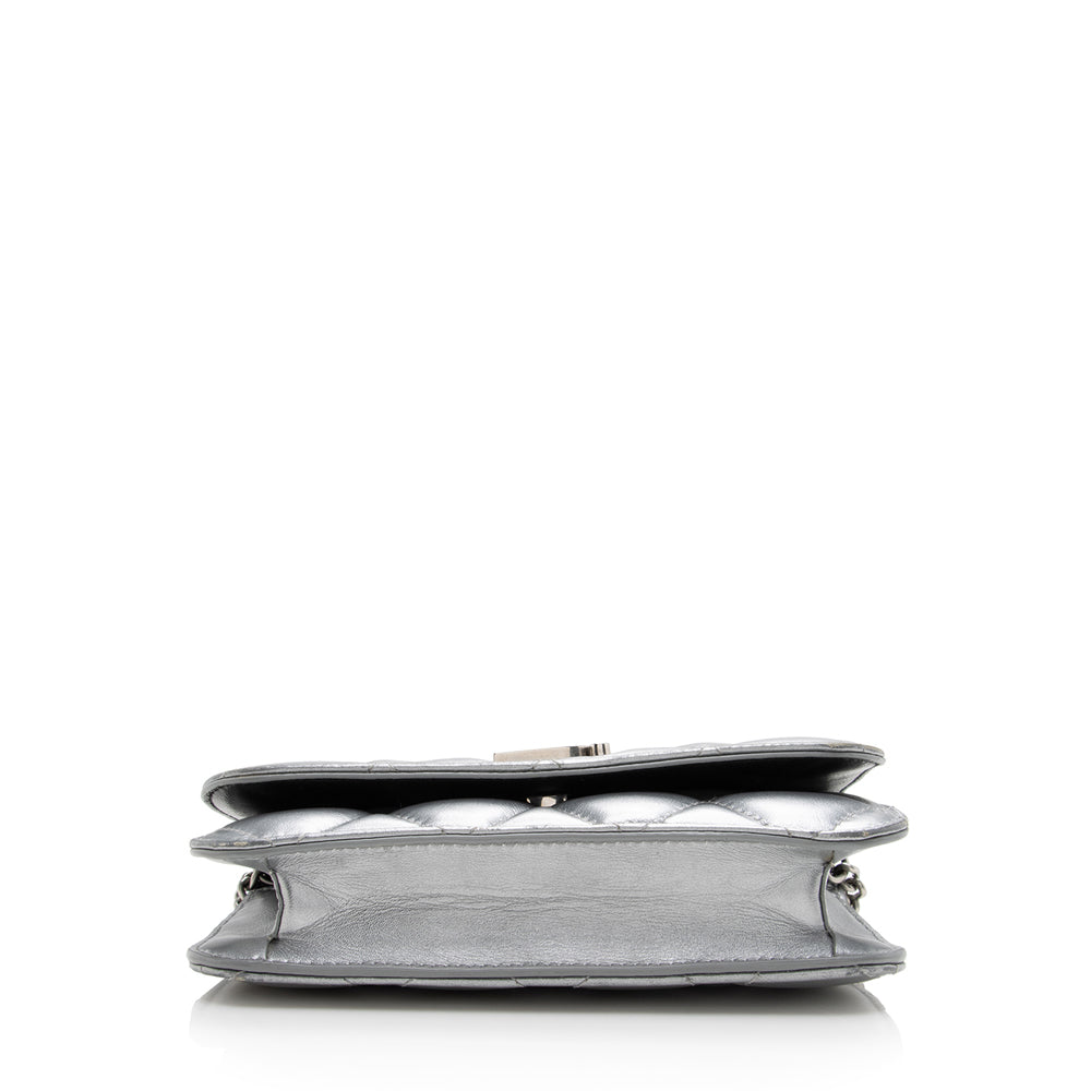 Luxury Balenciaga Trending 2026 Quilted Metallic Leather B Dot Shoulder Bag (SHF-16927)