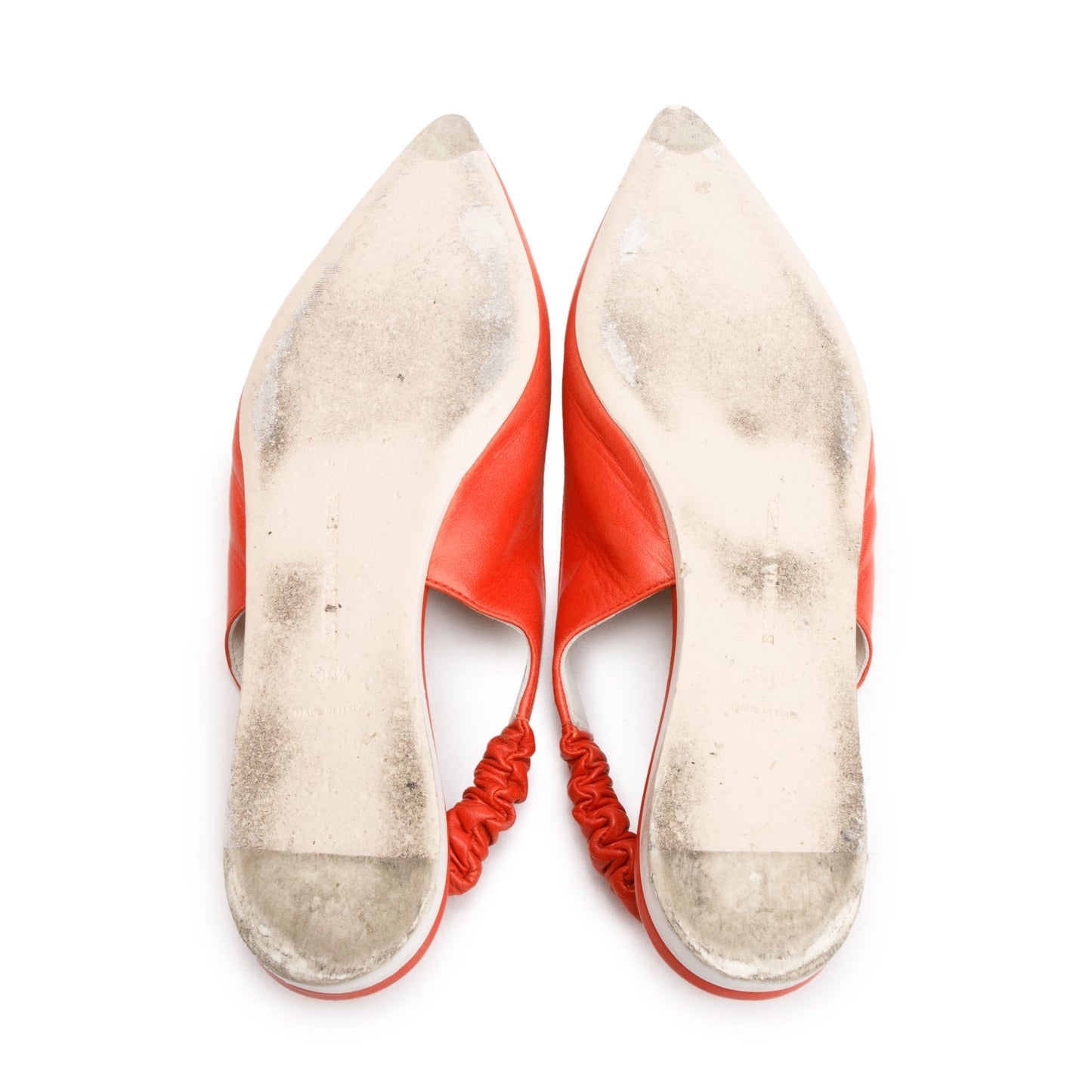 Bottega Veneta Orange Leather Slingback Ballerina Flats, Size 38.5