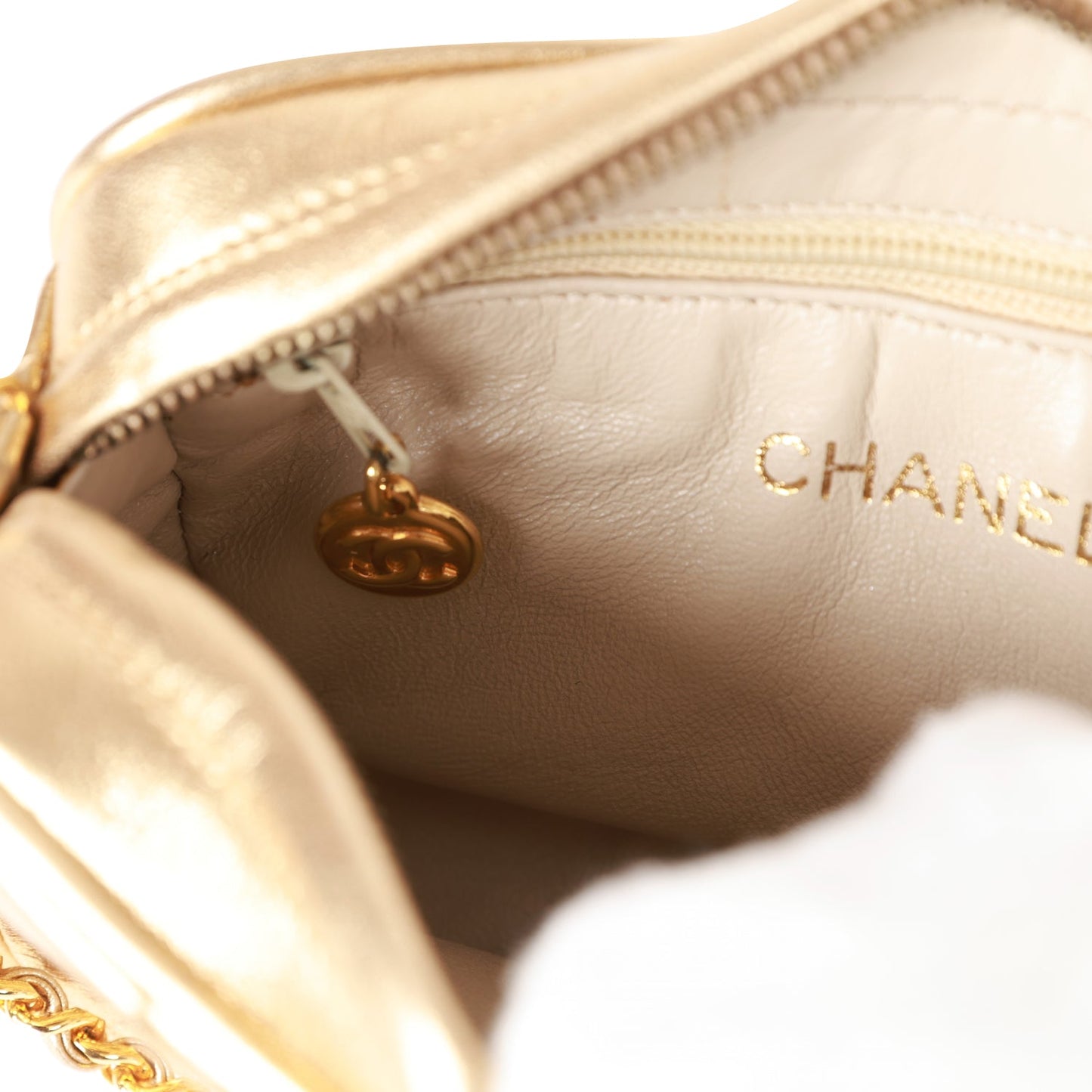 Chanel CC Camera Bag Gold Metallic Lambskin Gold Hardware