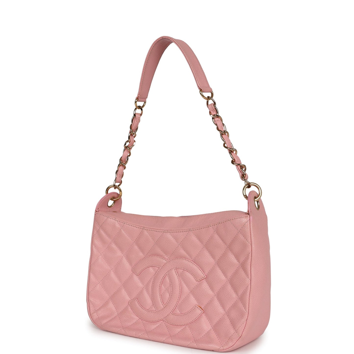 Chanel Timeless Shoulder Bag Pink Caviar Gold Hardware