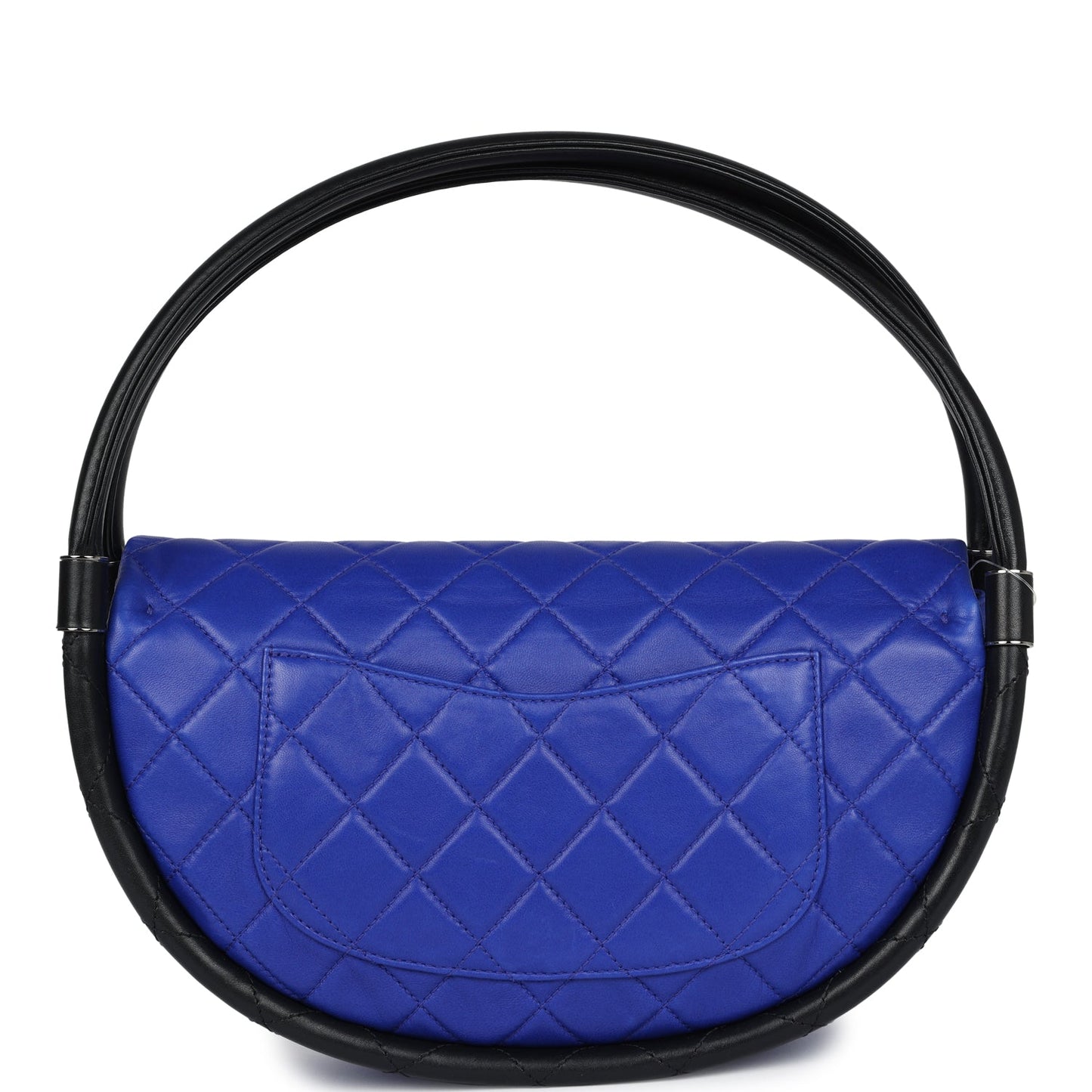 Chanel Small Hula Hoop Bag Dark Blue and Black Lambskin Ruthenium Hardware