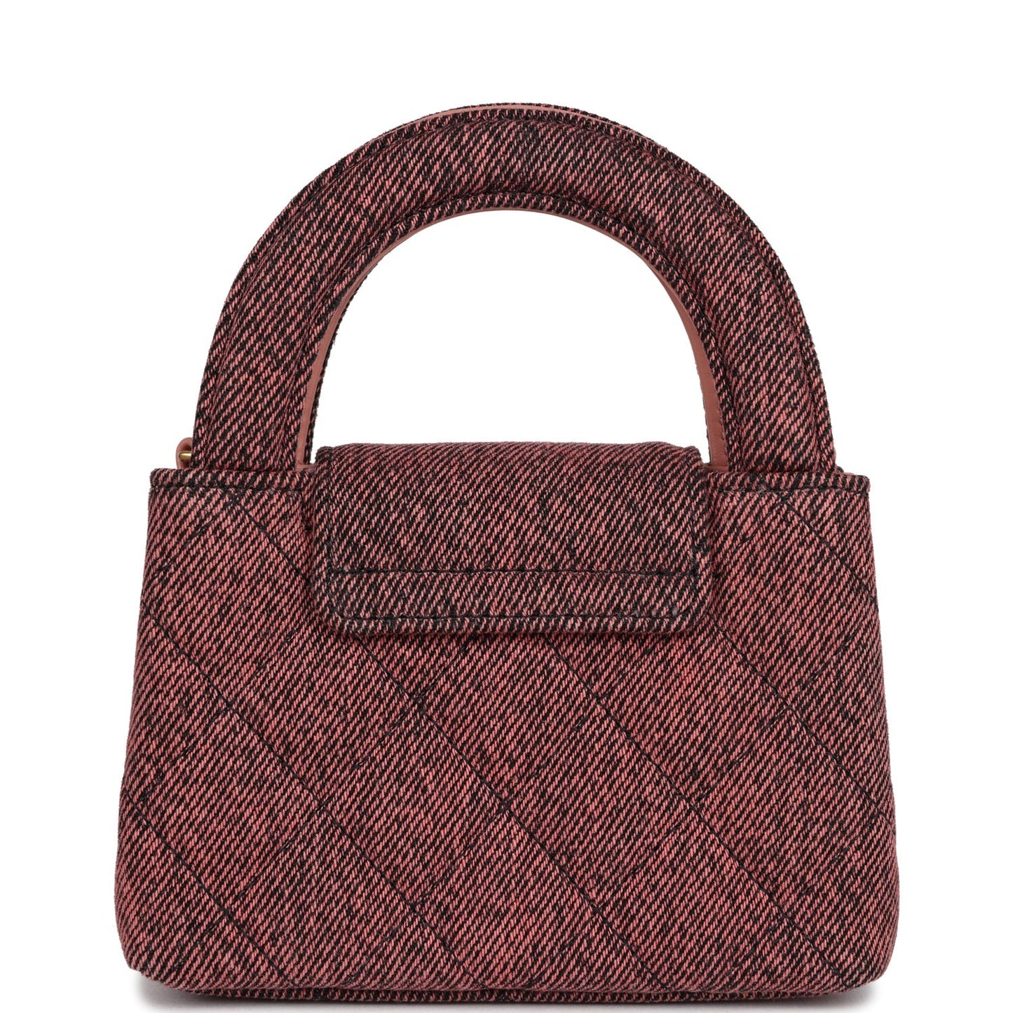 Chanel Nano Kelly Shopper Pink and Black Washed Brushed Gold Hardware Crossbody