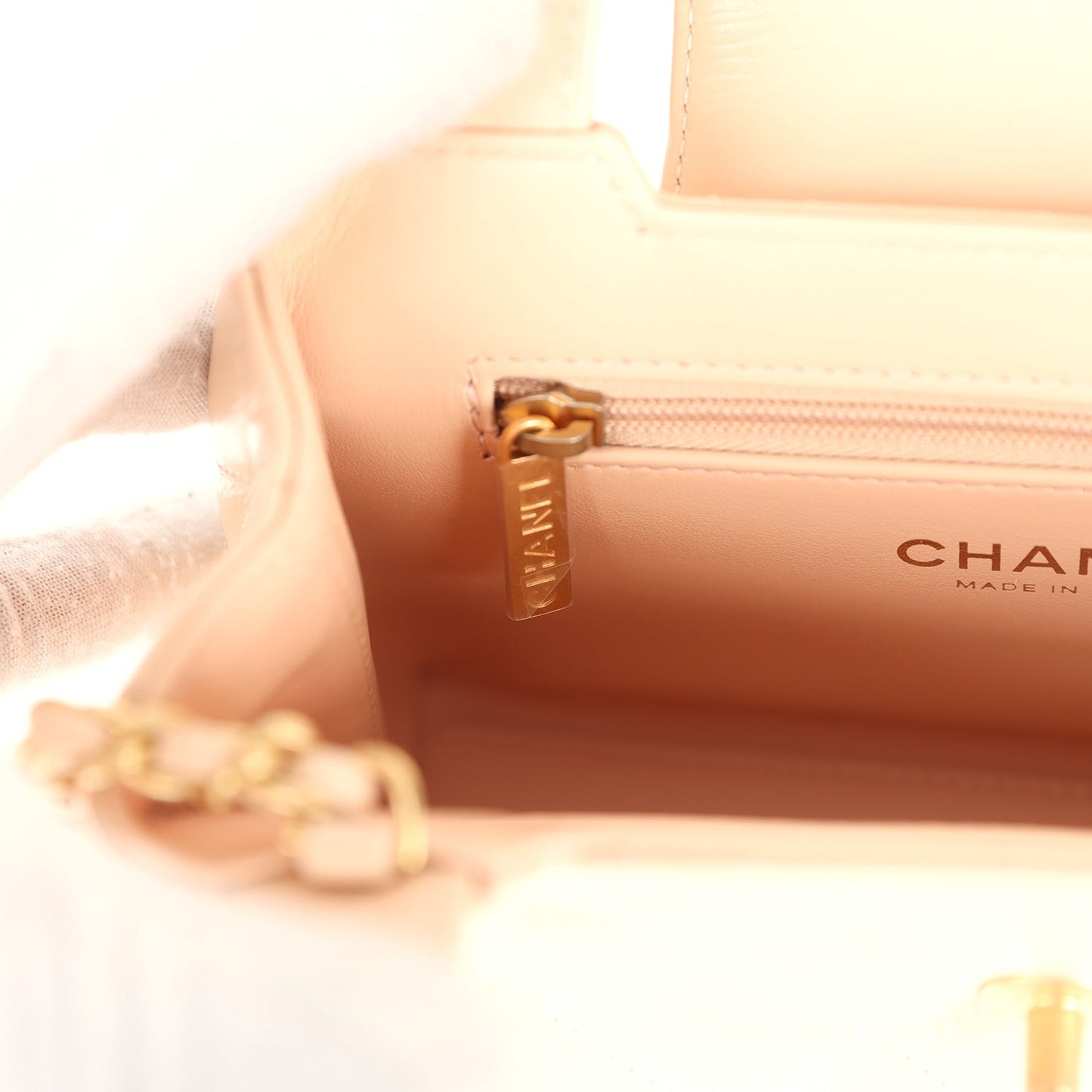 Chanel Small Kelly Shopper Beige Shiny Aged Calfskin Brushed Gold Hardware