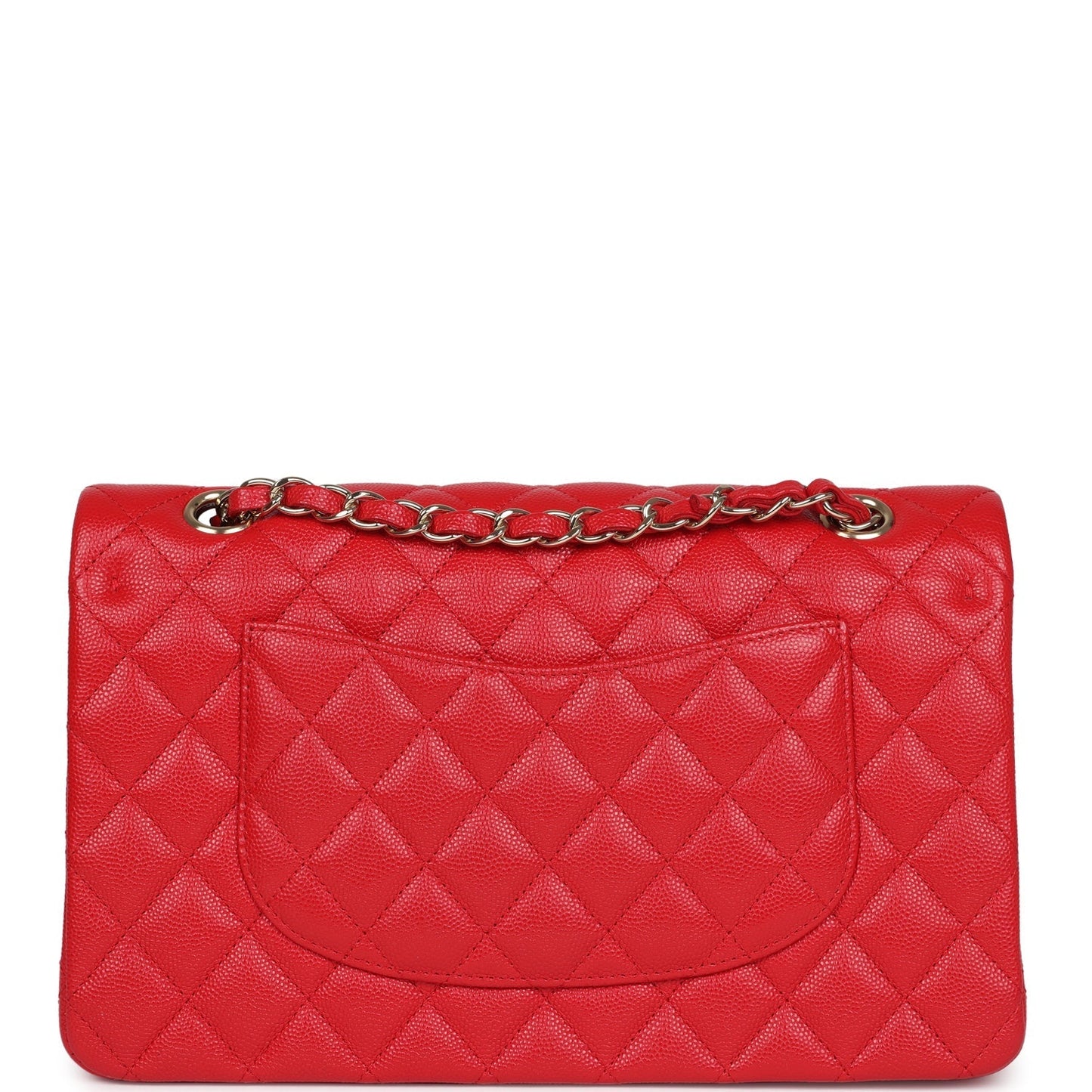 Chanel Medium Classic Double Flap Red Caviar Light Gold Hardware Crossbody