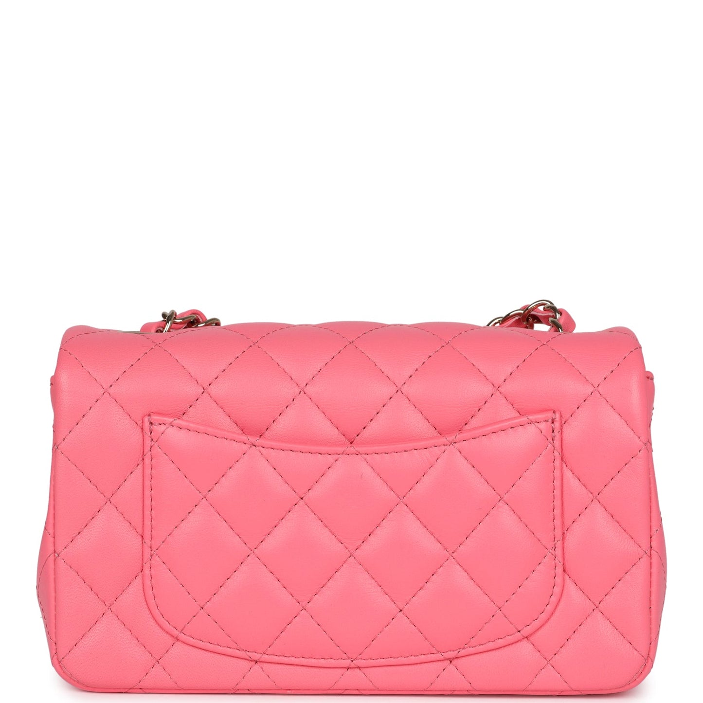 Chanel Mini Rectangular Flap Bag Hot Pink Lambskin Light Gold Hardware Classic Flap