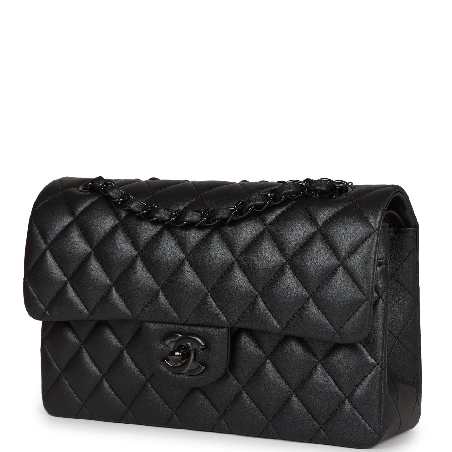 Chanel Small Classic Double Flap Bag SO Black Iridescent Lambskin Black Hardware