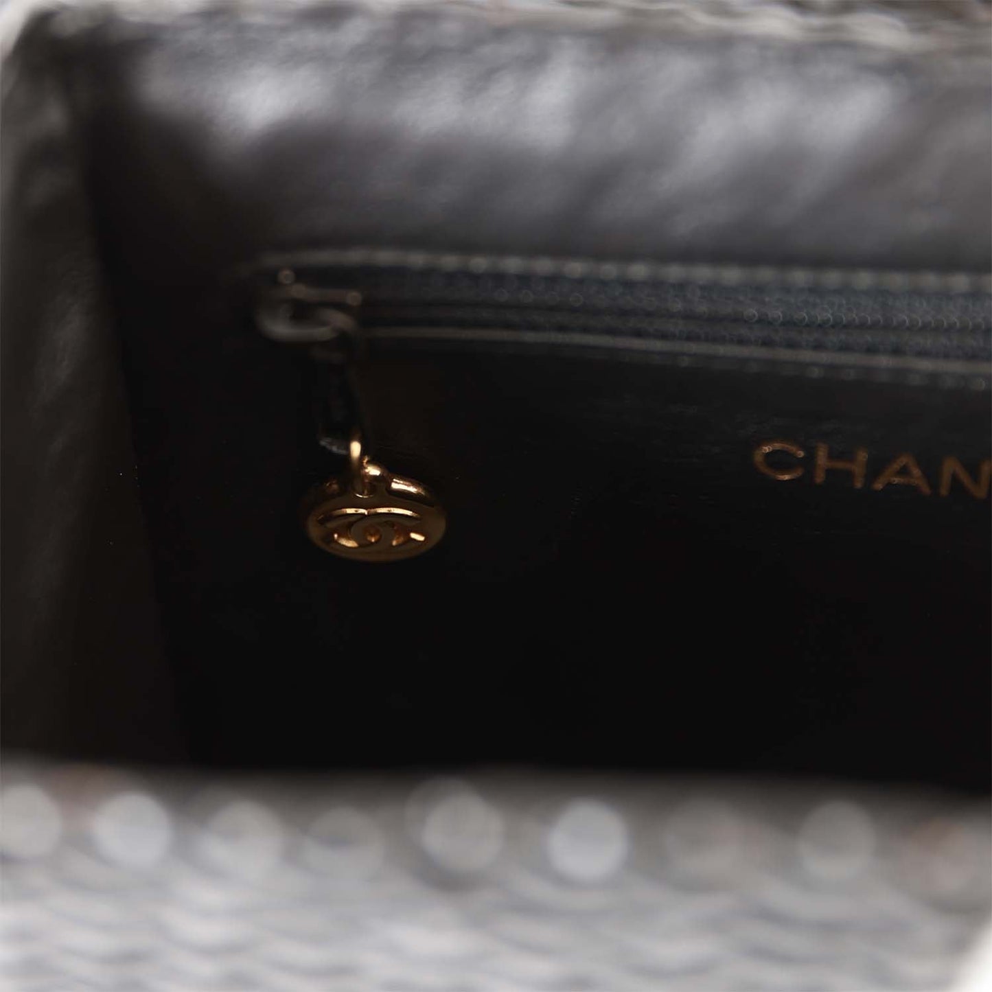 Chanel Wicker Picnic Basket Bag Black Gold Hardware