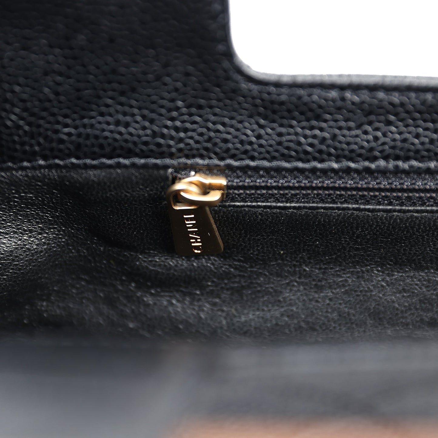 Chanel Wood Top Handle Bag Black Caviar Gold Hardware