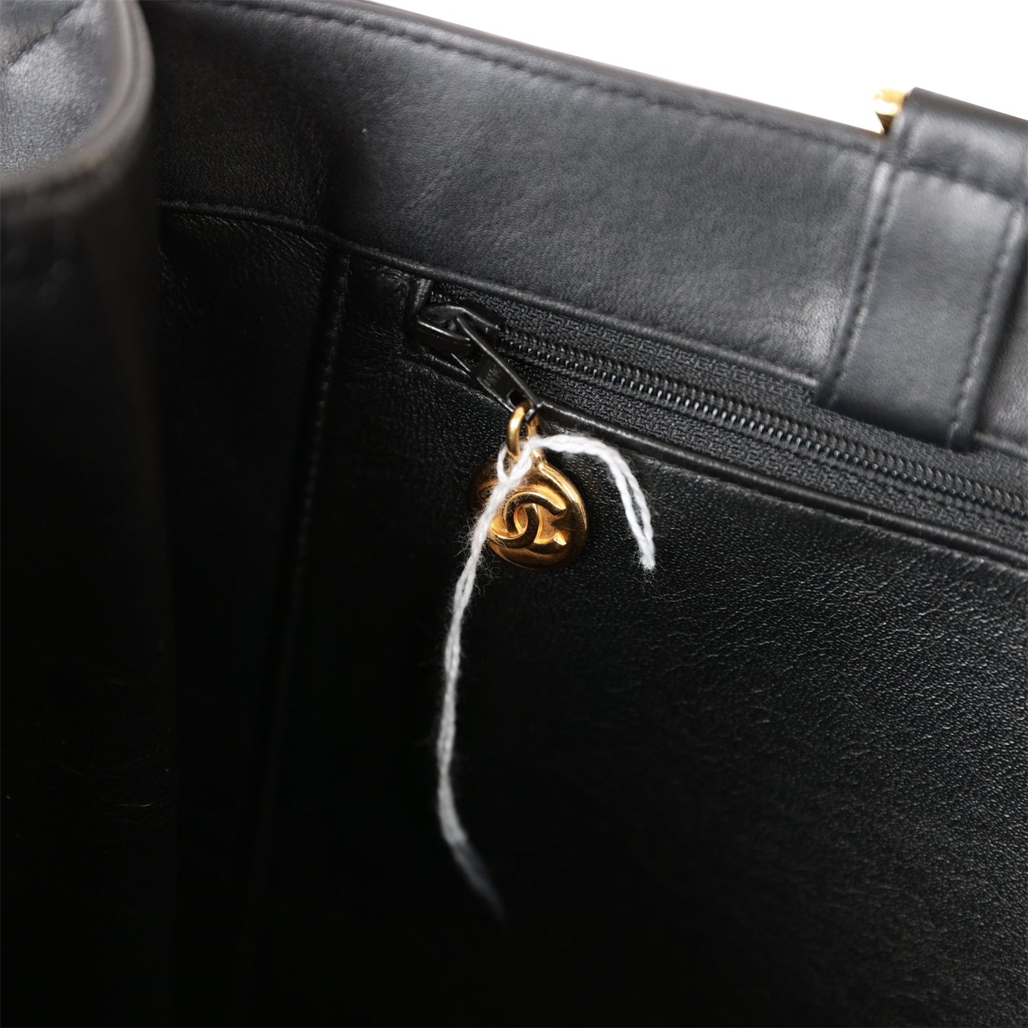 Chanel CC Chain Shopping Tote Bag Black Lambskin Gold Hardware