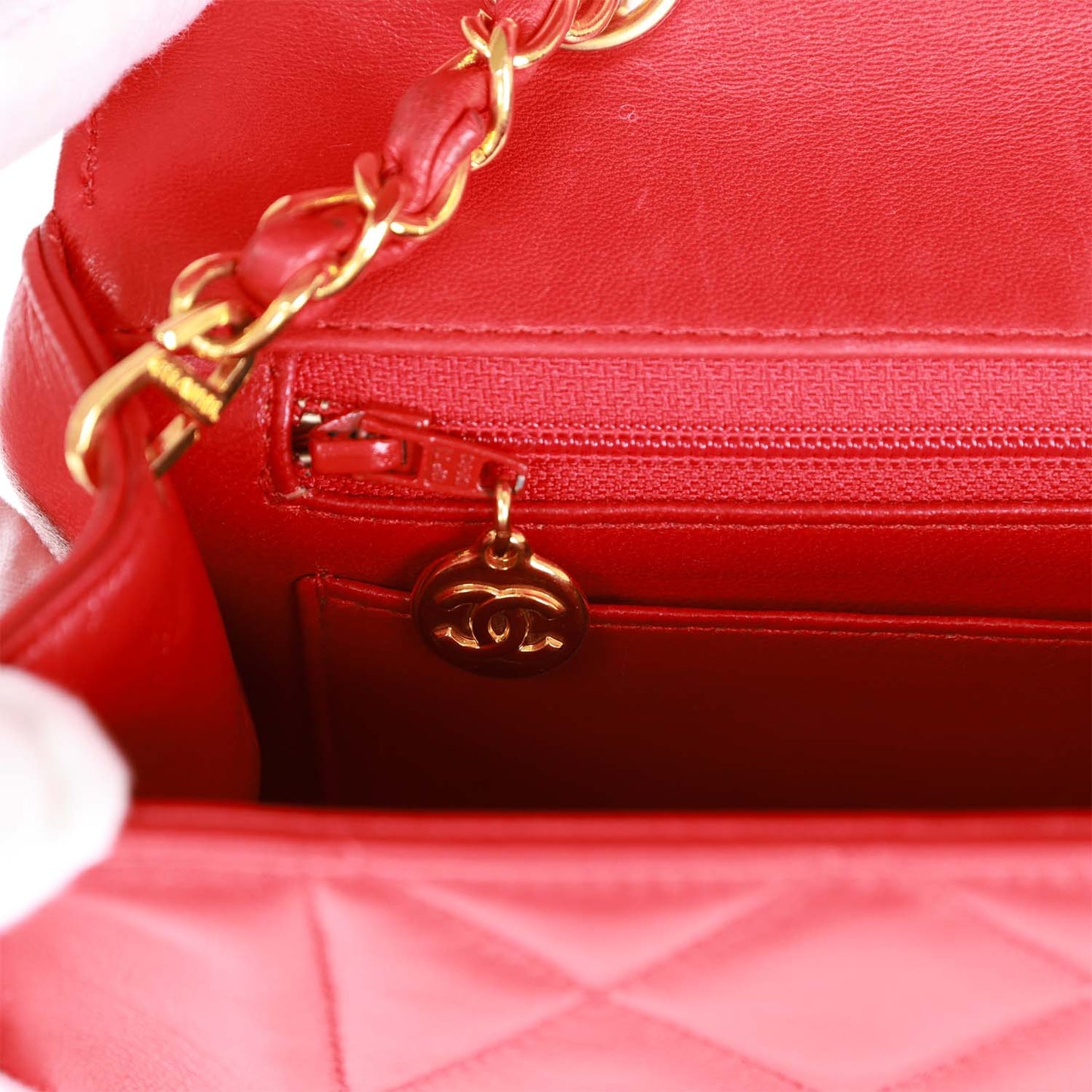 Chanel Small Diana Flap Bag Red Lambskin Gold Hardware
