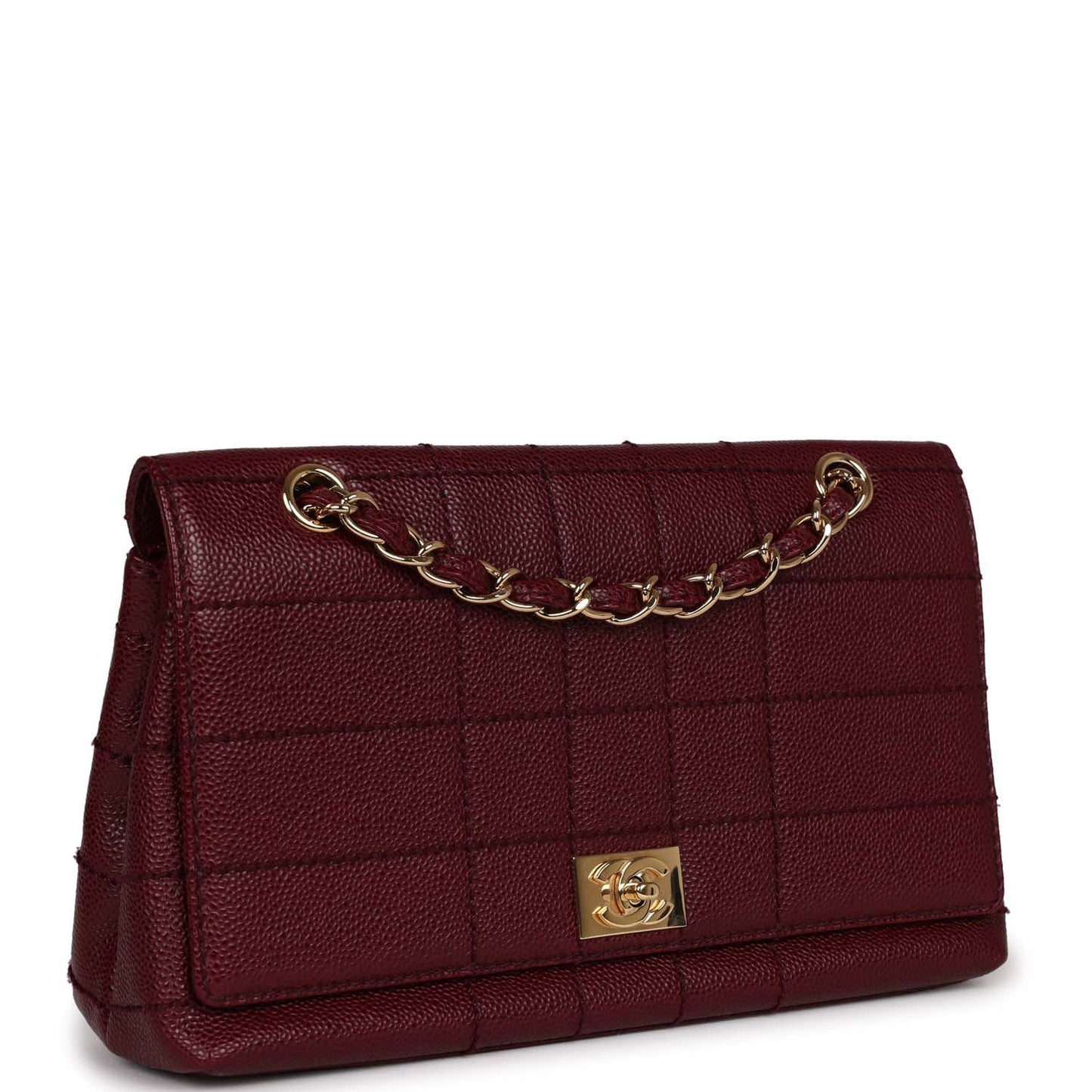 Chanel Wild Stitch Full Flap Burgundy Caviar Gold Hardware