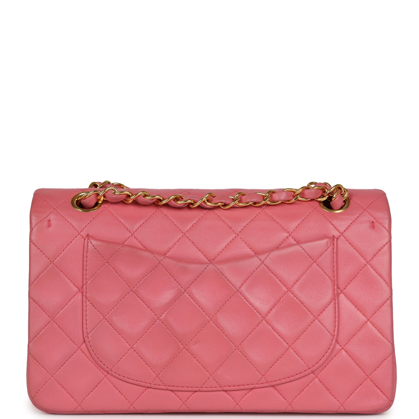 Chanel Small Classic Double Flap Bag Dark Pink Lambskin Gold Hardware