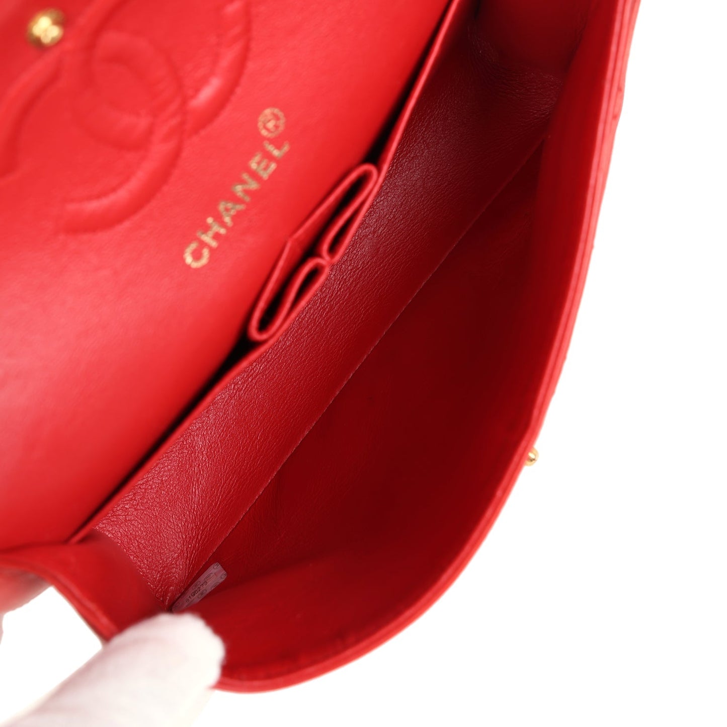 Chanel Small Classic Double Flap Bag Red Lambskin Gold Hardware