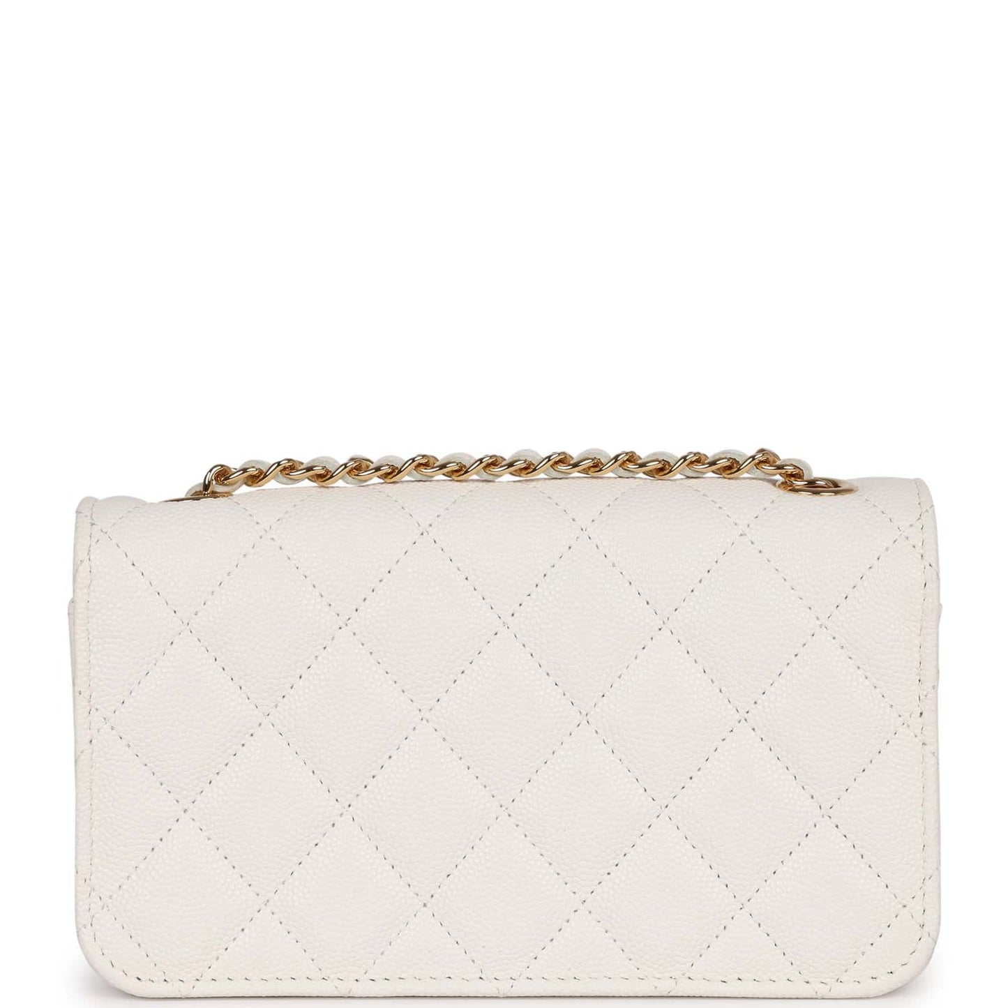 Chanel Monaco Wallet on Chain WOC White Caviar Gold Hardware Crossbody