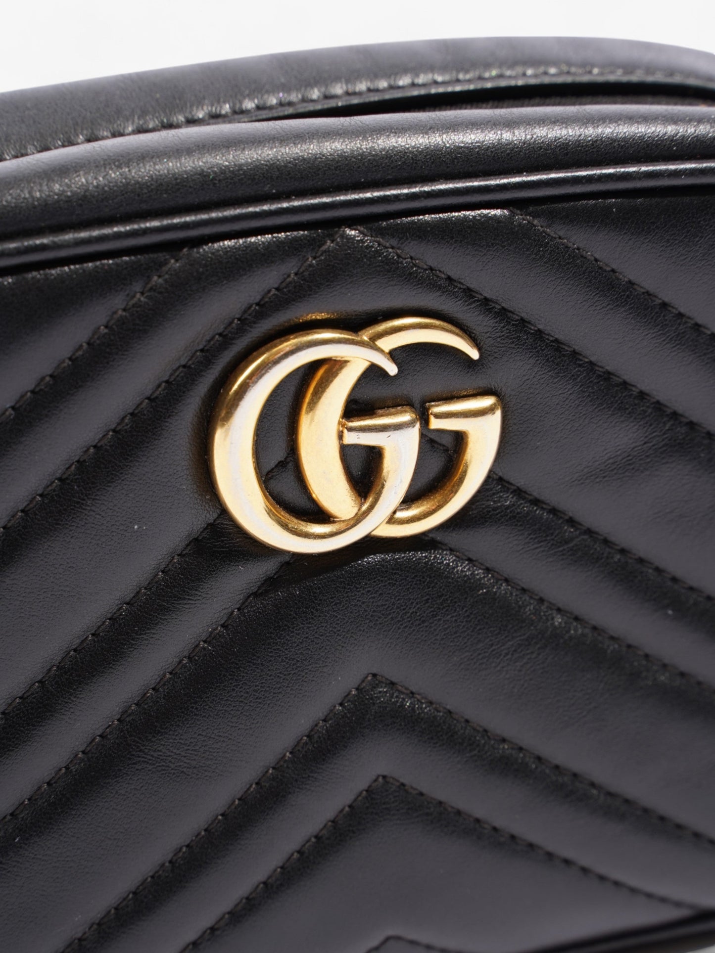 Gucci Marmont Black Matelasse Leather Mini