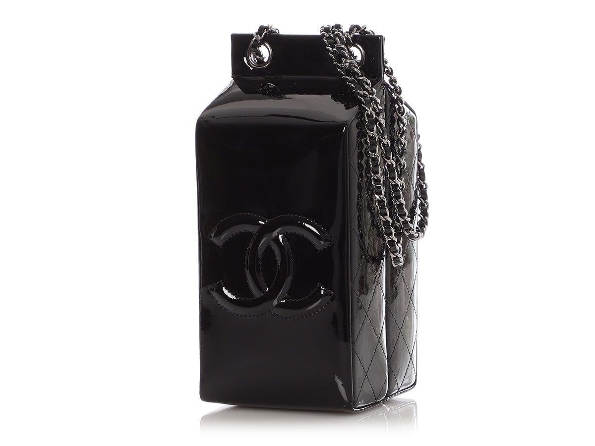 Chanel Black Patent Milk Carton Bag