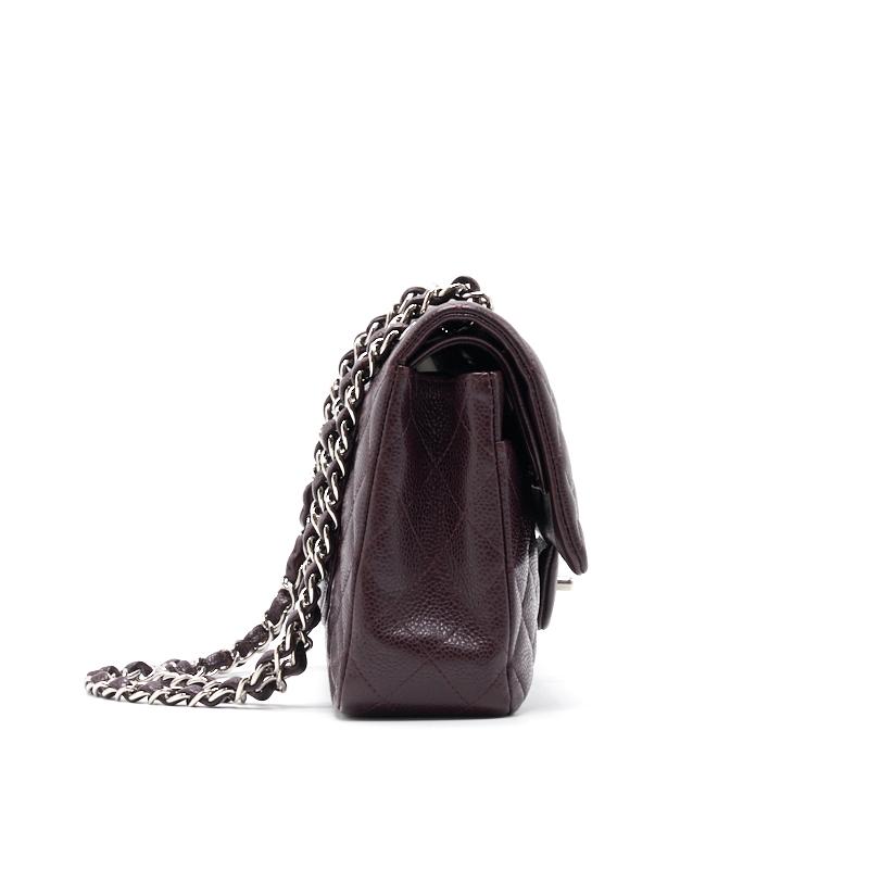 Chanel Medium cavier Classical double flap burgundy with SHW Shoulder Bag