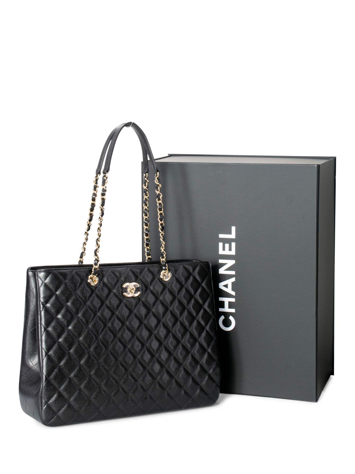 Chanel Caviar Quilted Large Shopping Tote Black