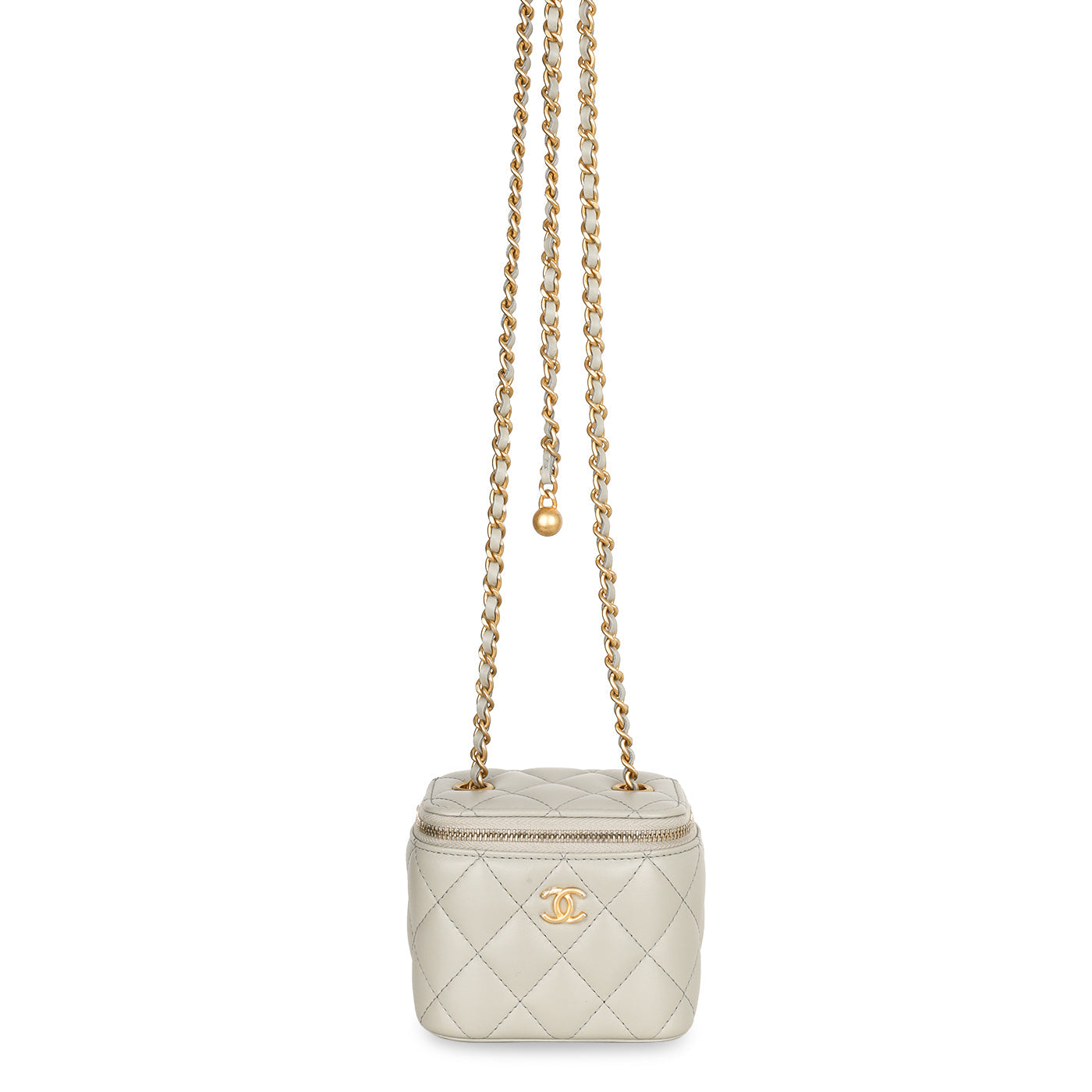 Chanel Grey Mini Pearl Crush Vanity Case