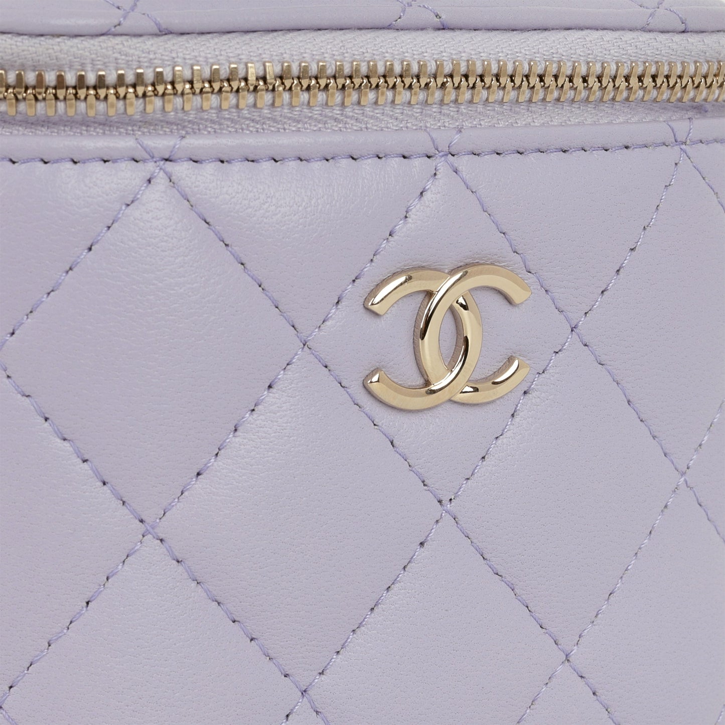 Chanel Mini Top Handle Vanity - Lilac Lambskin | Champagne Gold Hardware