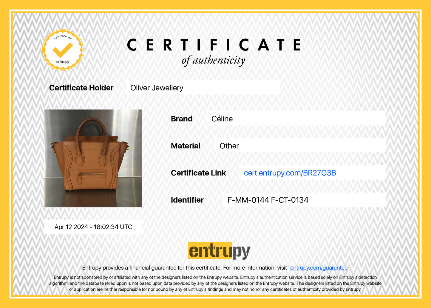 Celine Terracotta Smooth Calfskin Leather Nano Luggage Tote