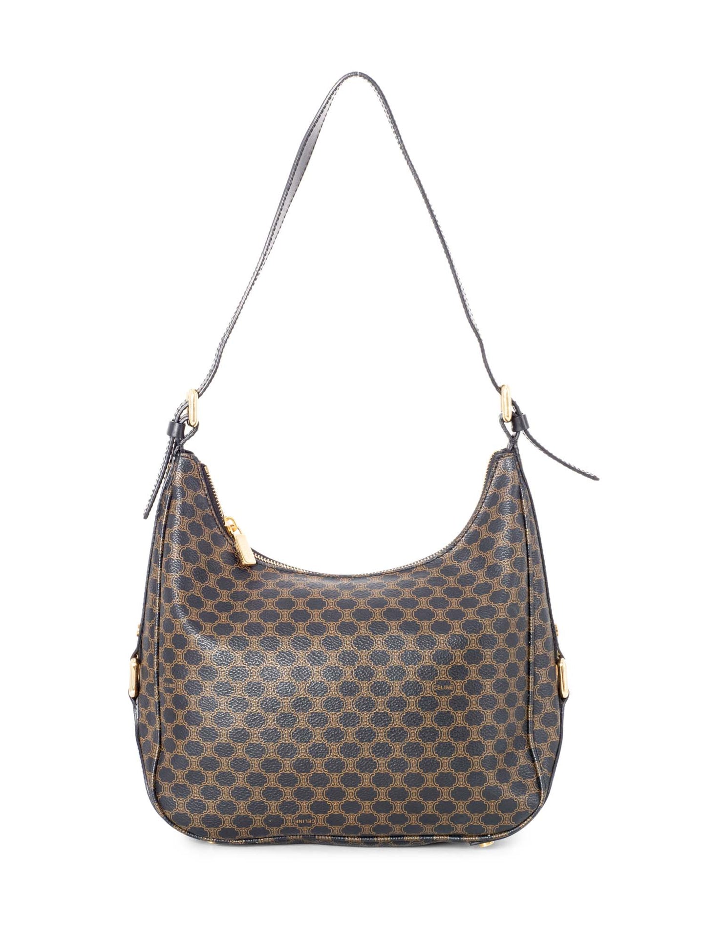 Luxury CELINE Vintage Monogram Macadam Hobo Bag Brown