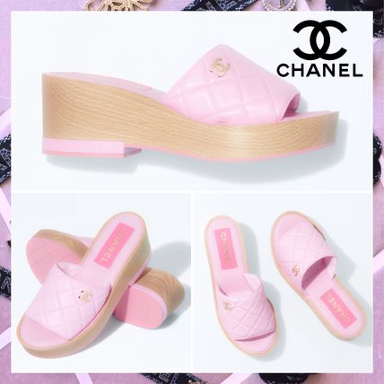 CHANEL CC COCO QUILTED LAMBSKIN LEATHER MULES Handbag
