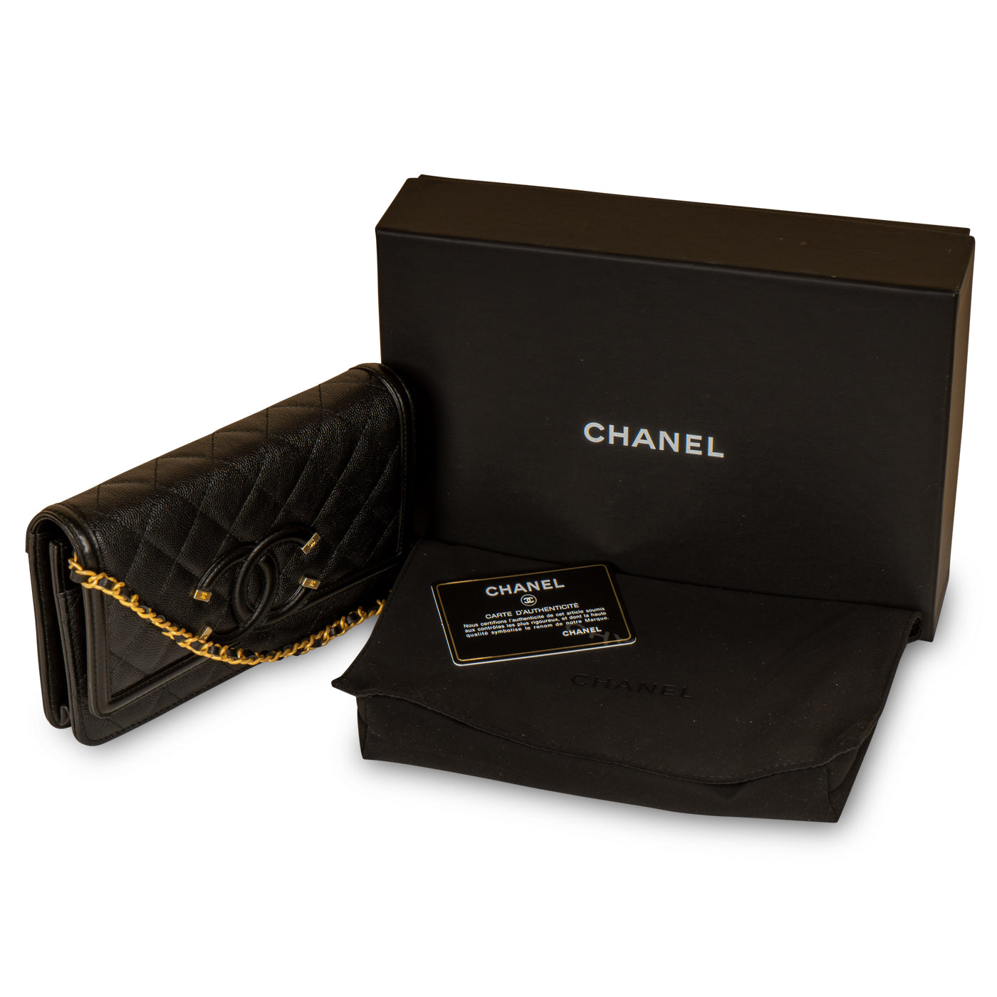 Chanel Filigree Wallet on Chain