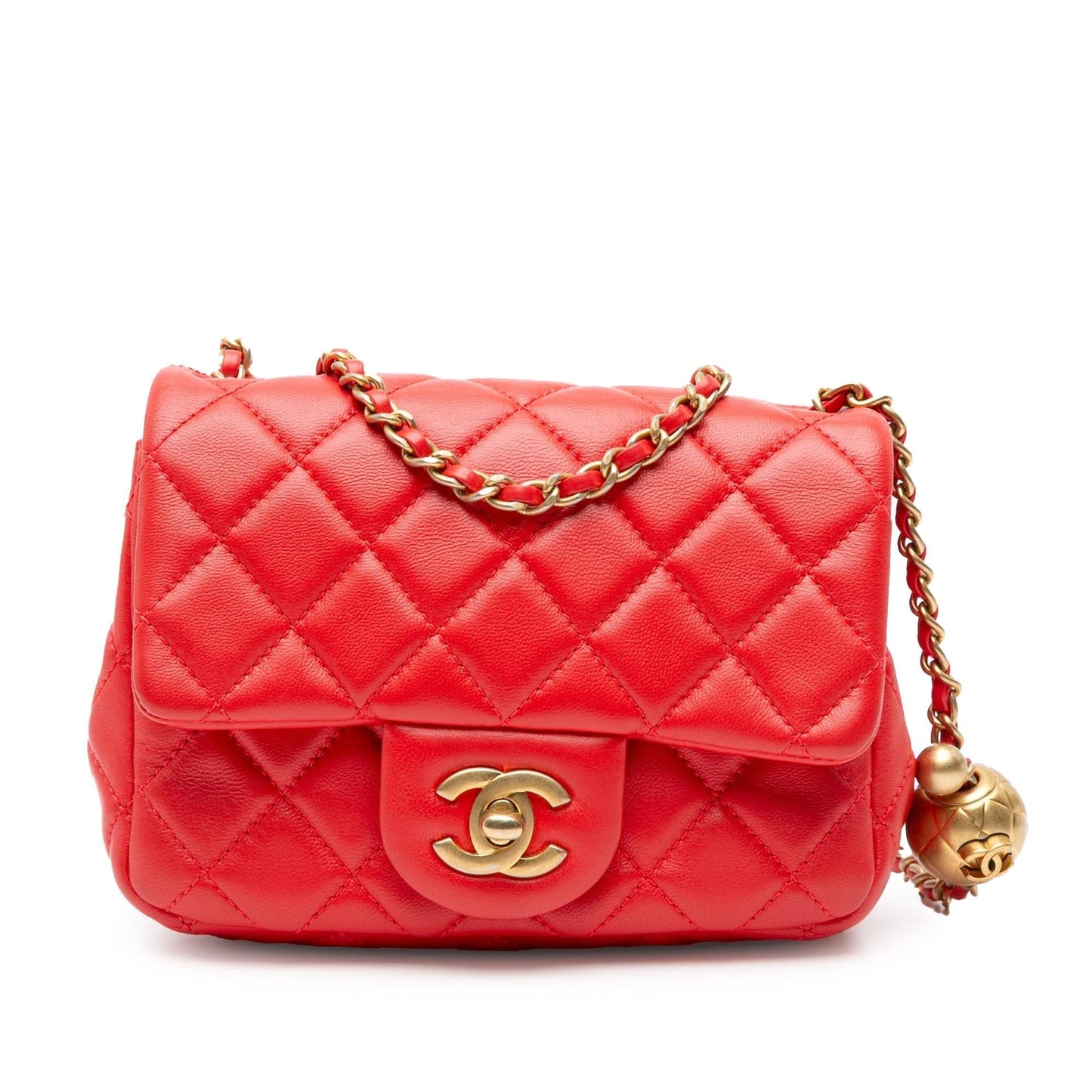 Chanel Mini Square Classic Lambskin Pearl Crush Flap Crossbody