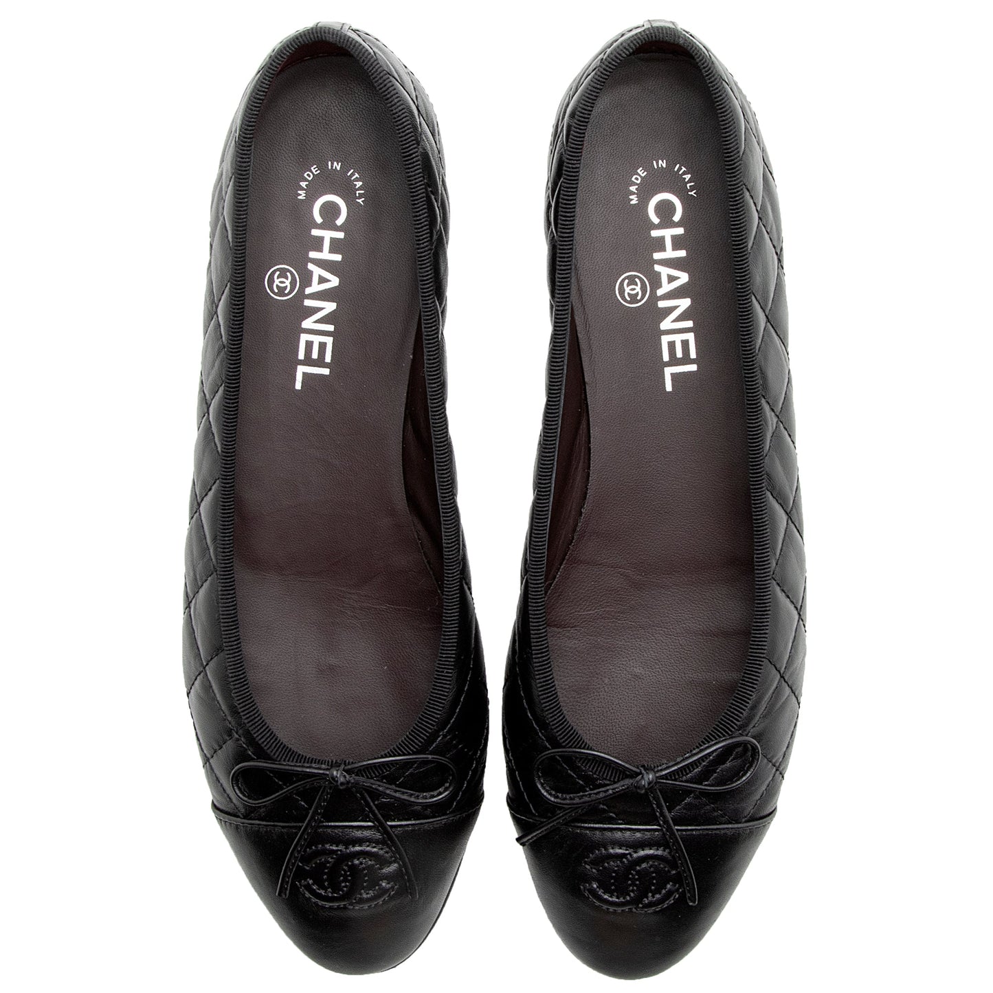 Chanel Quilted Calfskin Cap Toe Ballet Flats - Size 10 / 40 ( ) Handbag