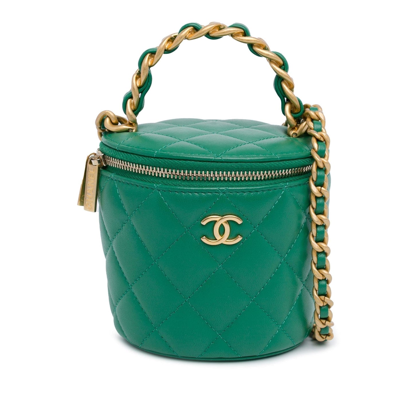 Chanel Quilted Lambskin Afternoon Tea Vanity Case with Chain Handbag