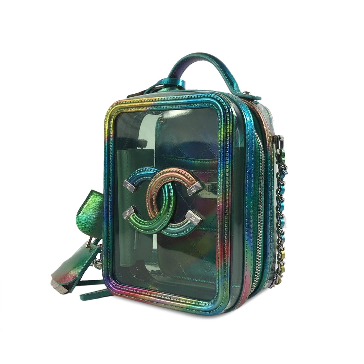 Chanel Rainbow PVC CC Filigree Vertical Vanity Case (SHG-4NUtsV) Handbag