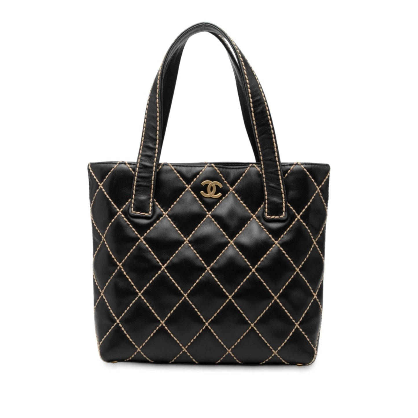 Chanel Small CC Quilted Calfskin Wild Stitch Tote