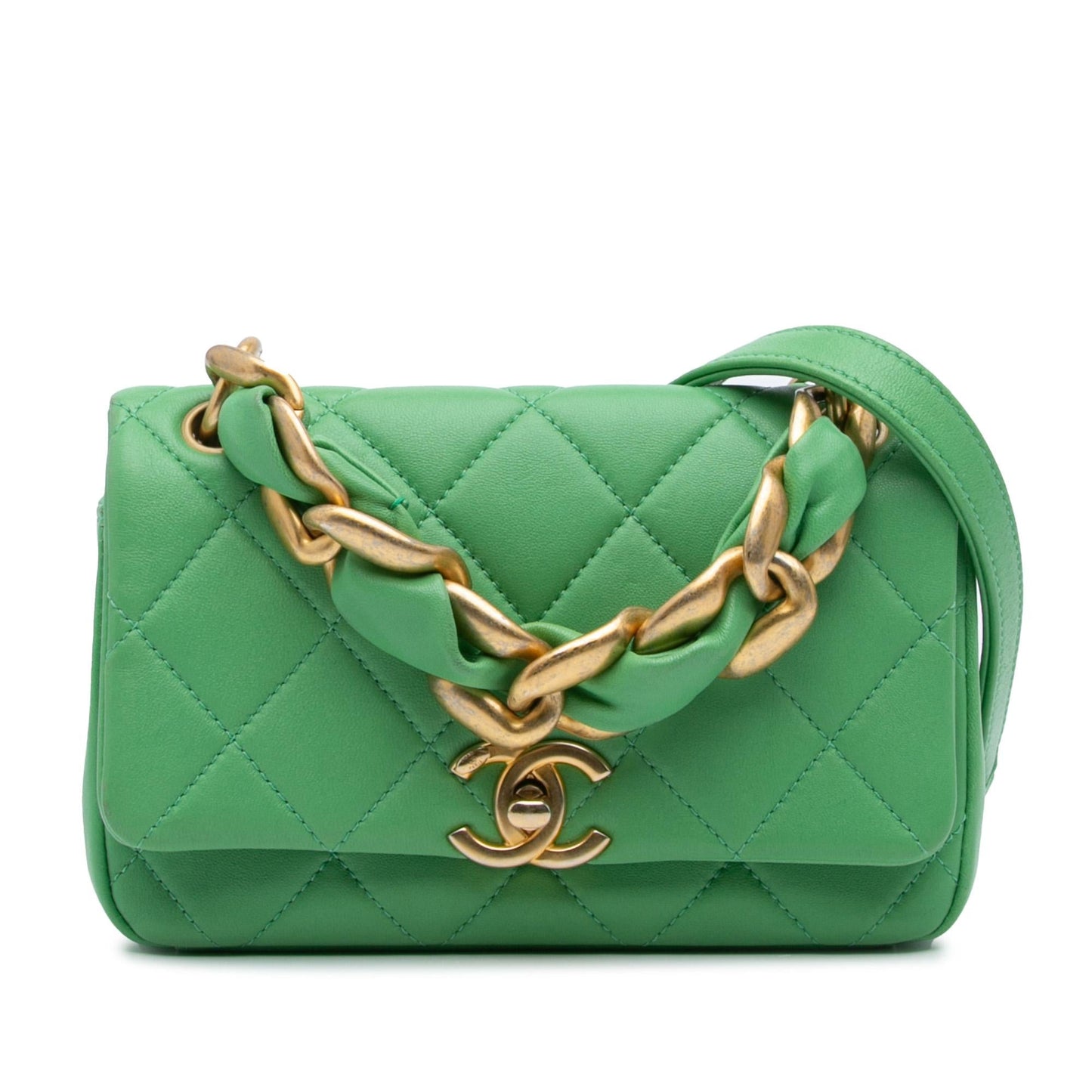 Chanel Small Quilted Lambskin Chain Is More Flap Shoulder Bag